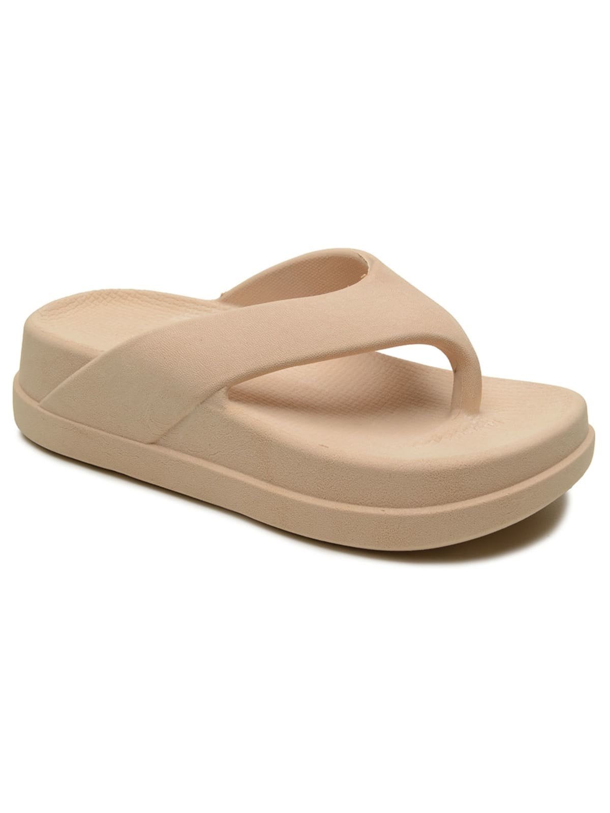 Chinelo de Dedo Feminino Plataforma Nuvem Ultra Macio Nude