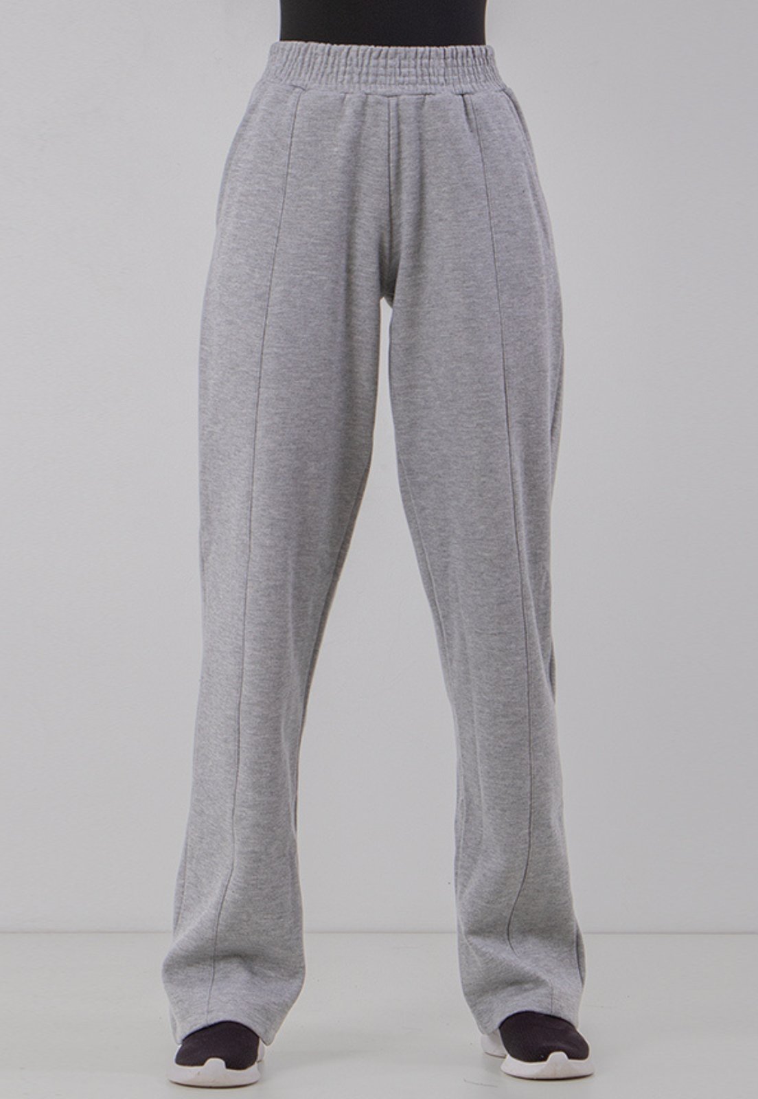 Calça Moletom Rioutlet Wide Leg Pantalona Cinza
