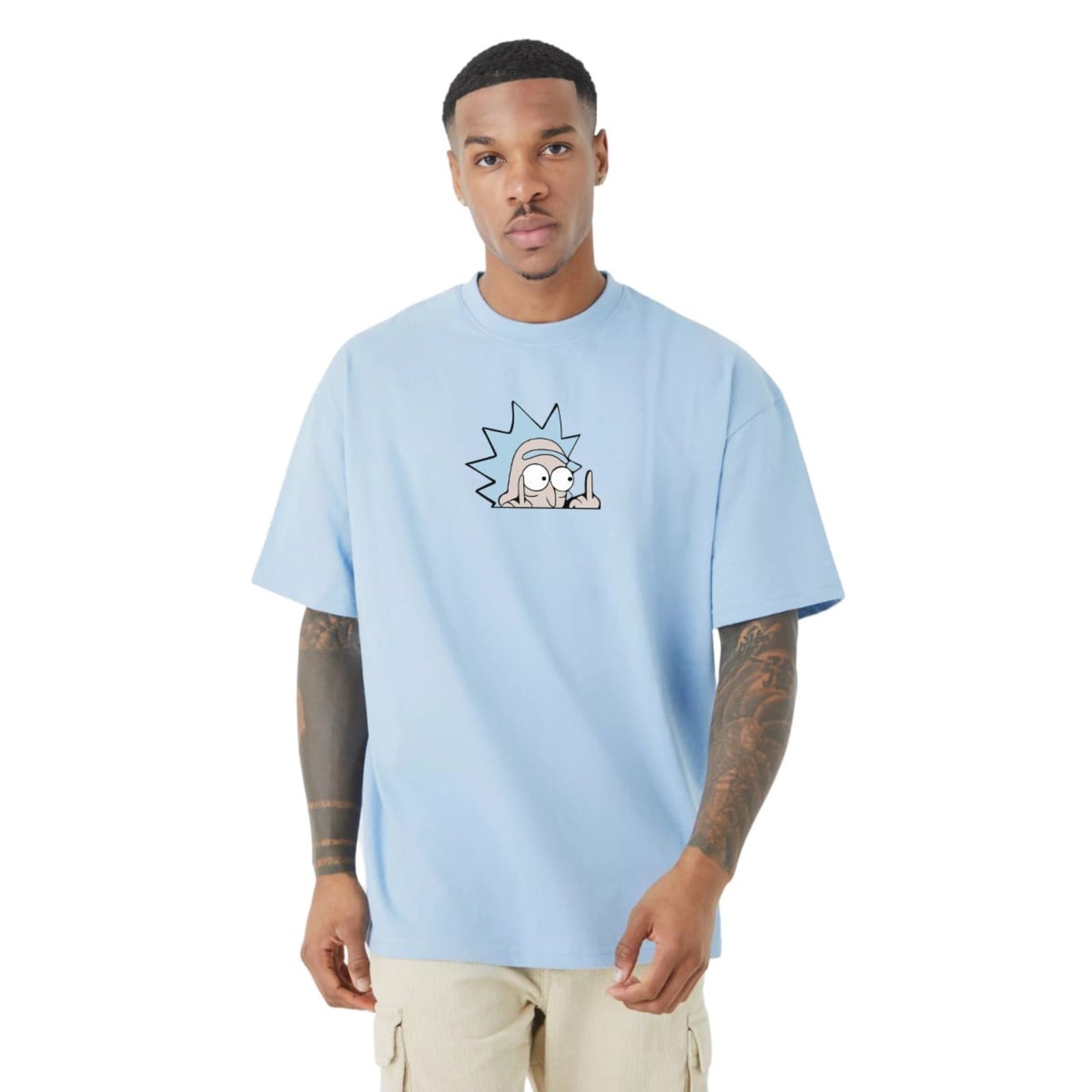 Camiseta Azul Opala Grande Oversized Rick Nervous DNV