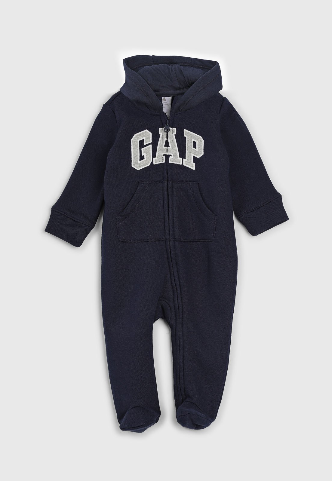 Infantil - Body de Moletom GAP Logo Com Capuz Azul-Marinho