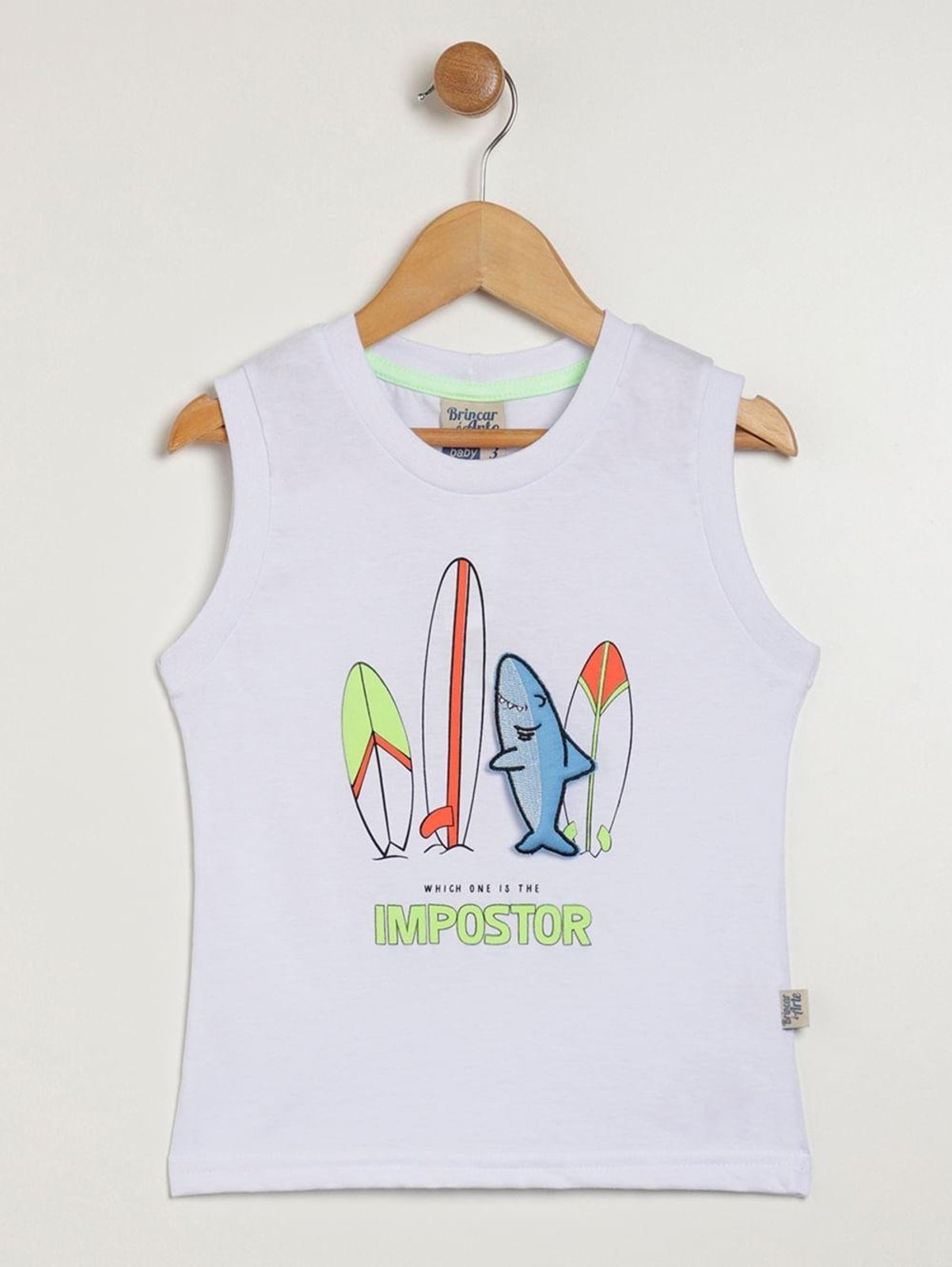 Infantil - Camiseta Regata Para Menino - BRANCO