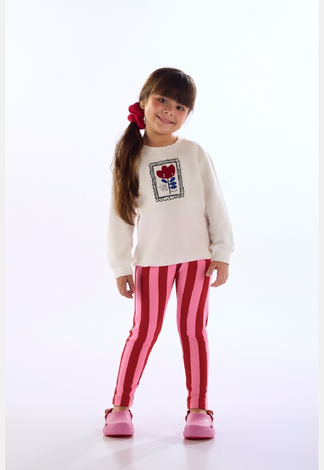 Infantil - Conjunto Tulipa Blusão Calça Três e Já Branco
