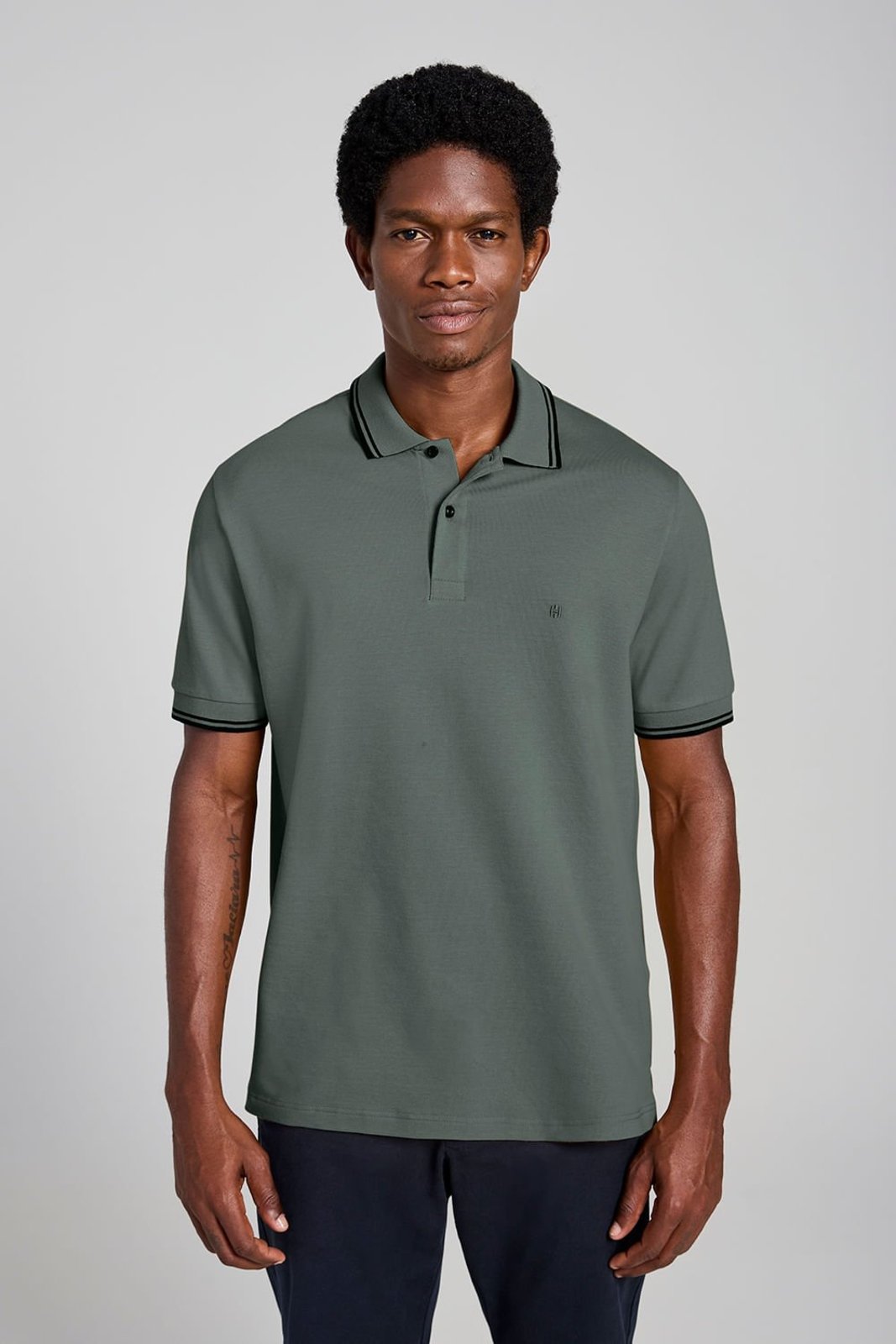 HIGHSTIL Camisa Polo Piquet Comfort - Verde Militar