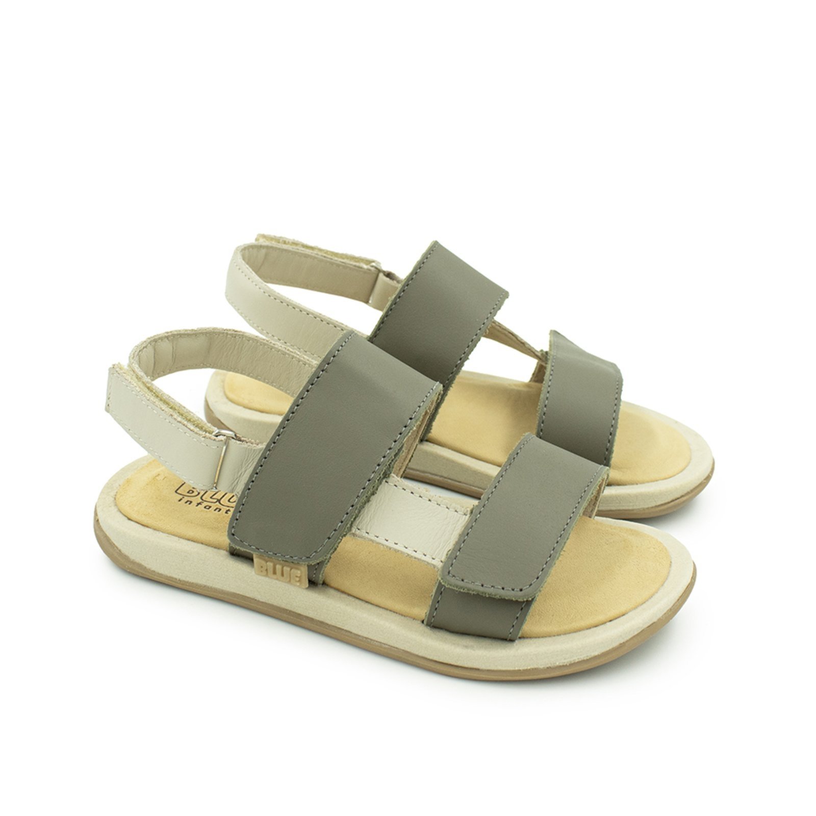 Vista 2 Infantil - Sandalia Menino Blue Nico Couro Oliva Blue Infantis verde oliva blue Blue Infantis verde oliva blue