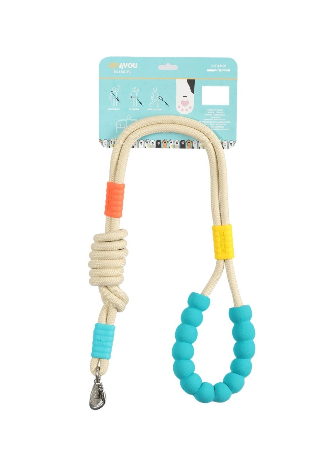 Infantil - Guia Pet Transversal Ajustável Poliéster Bubble Up4you Bege