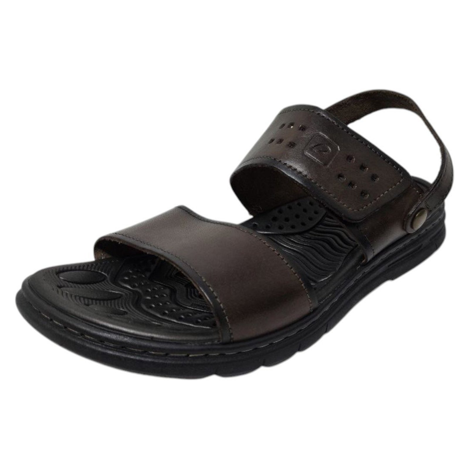 Sandália Masculina de Couro Dia a Dia Leve Conforto Pegada