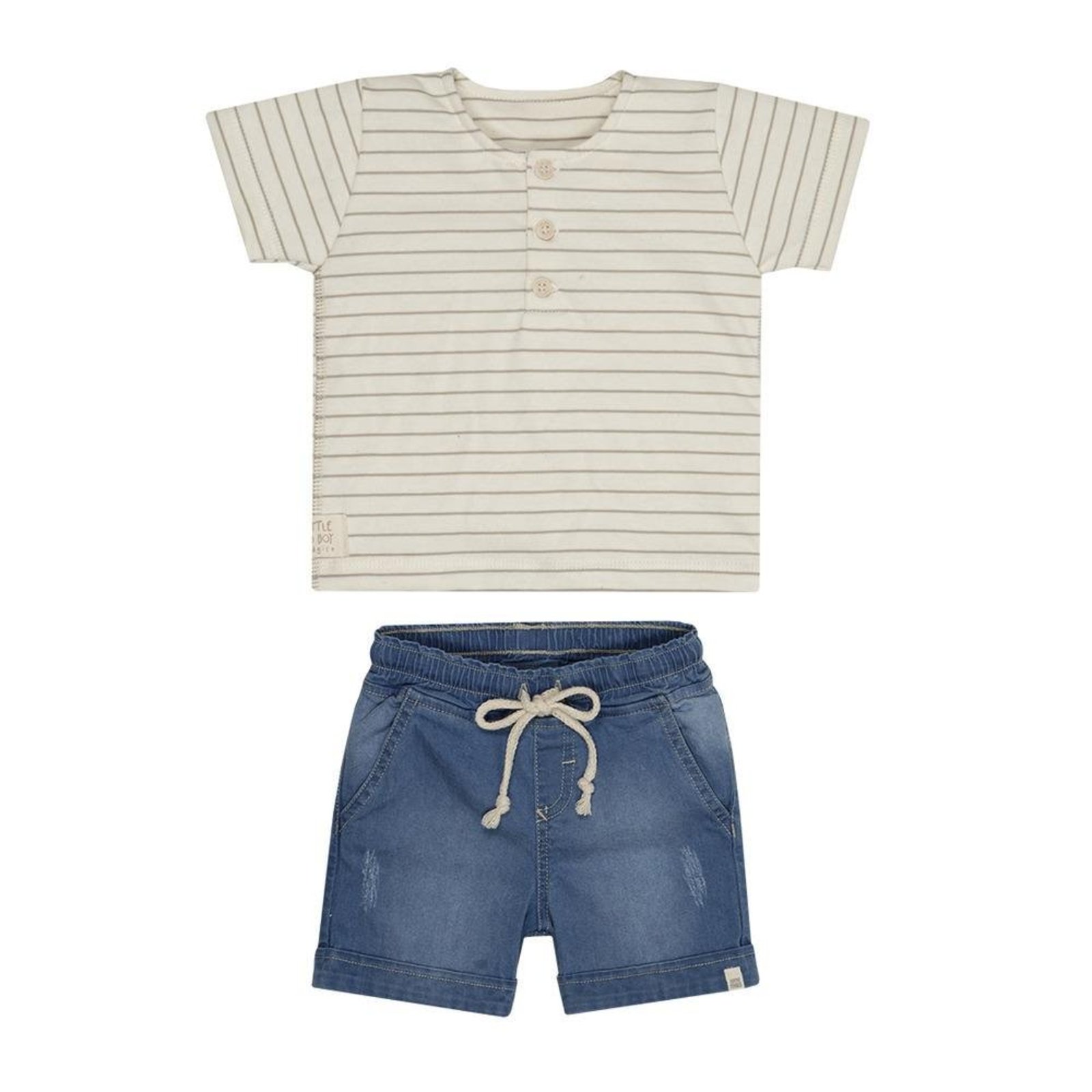 Infantil - Conjunto Menino Listrado Jeans Sonho Mágico 1 Azul