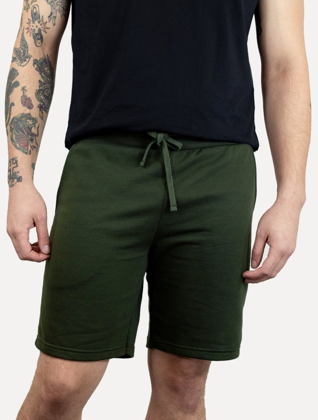 Bermuda John John Masculina Moletom New Basic Print Verde Militar