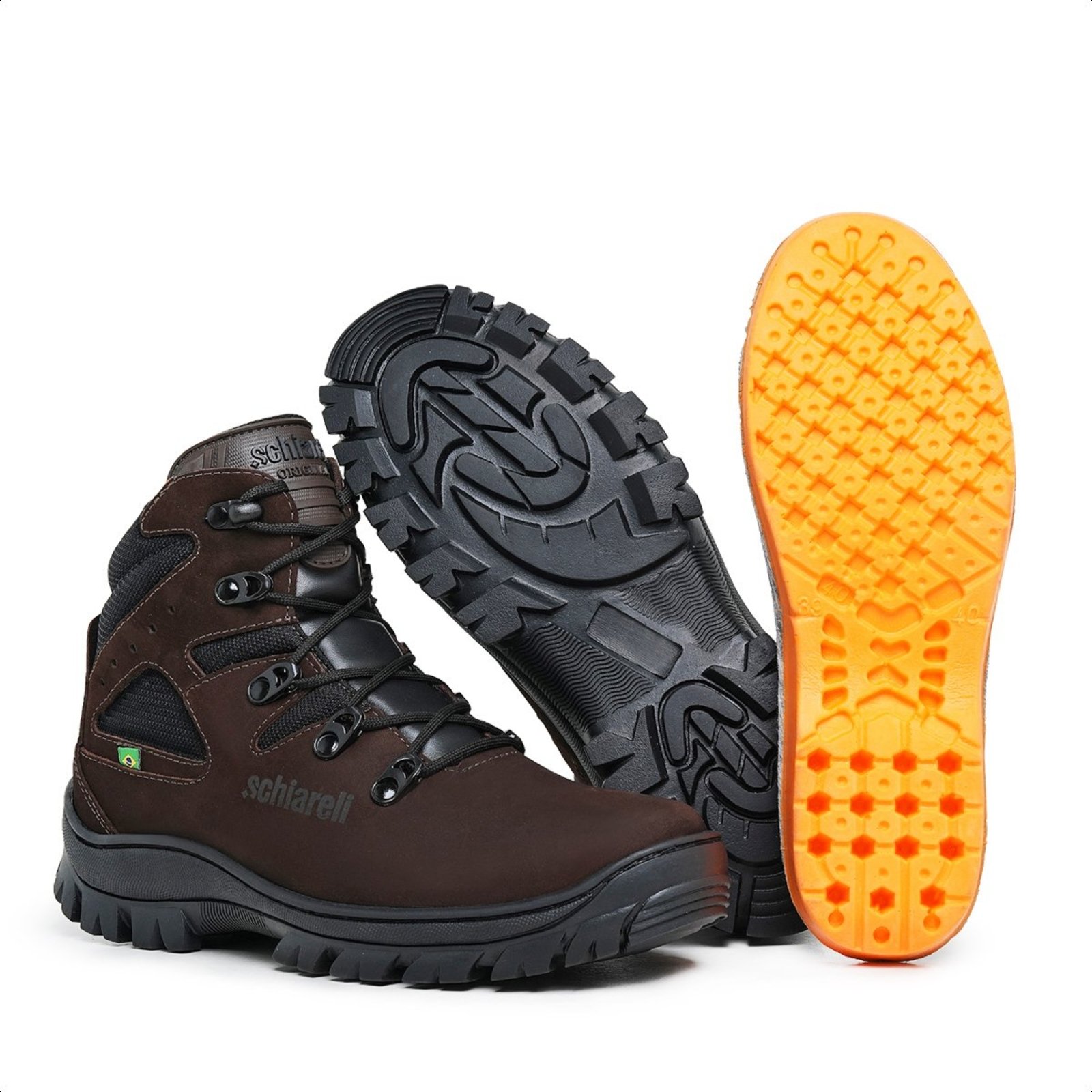 Bota Masculina Adventure Militar Tático Schiareli 720 Marrom Schiareli