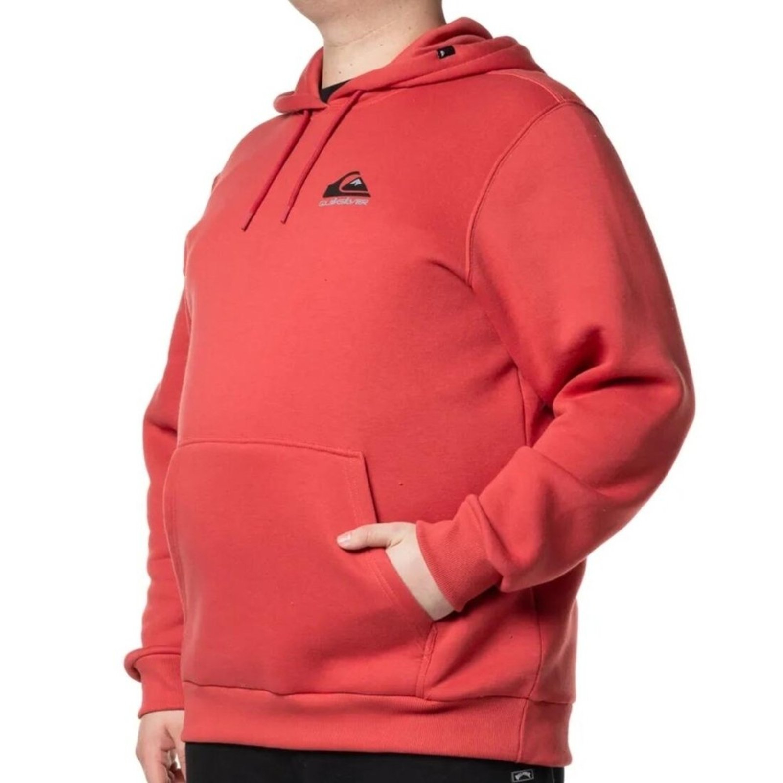 Moletom Quiksilver Fechado Omni Logo Fc Vermelho Plus Size