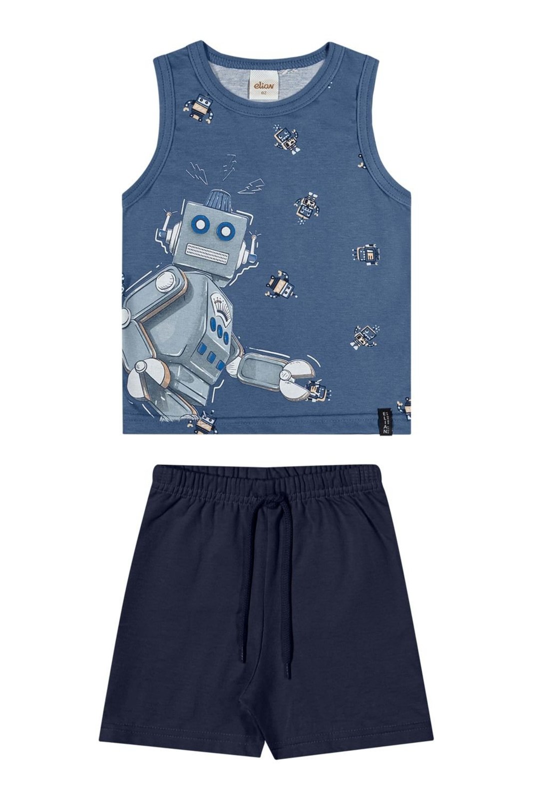 Vista 2 Infantil - Conjunto Menino Robôs Elian azul Elian azul