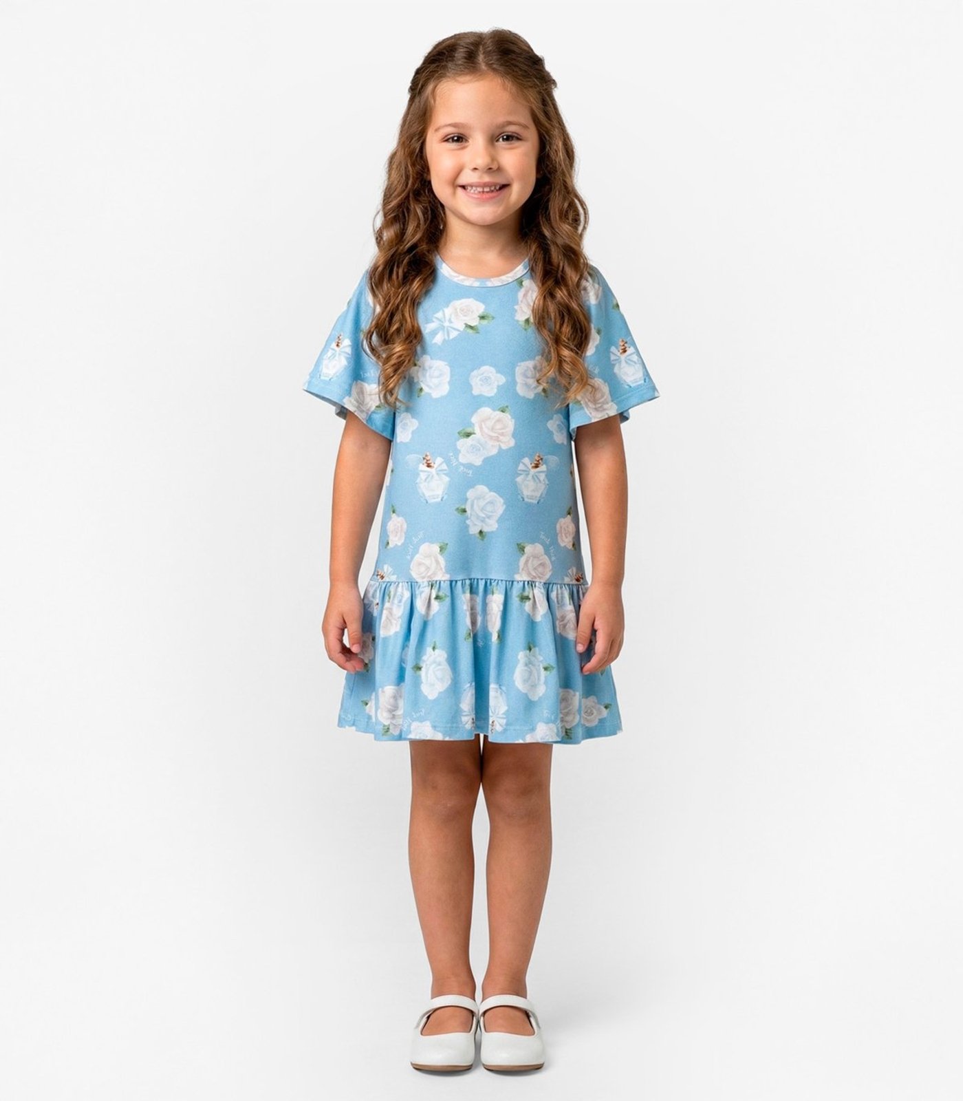 Infantil - Vestido em Cotton Leve Trick Nick Azul