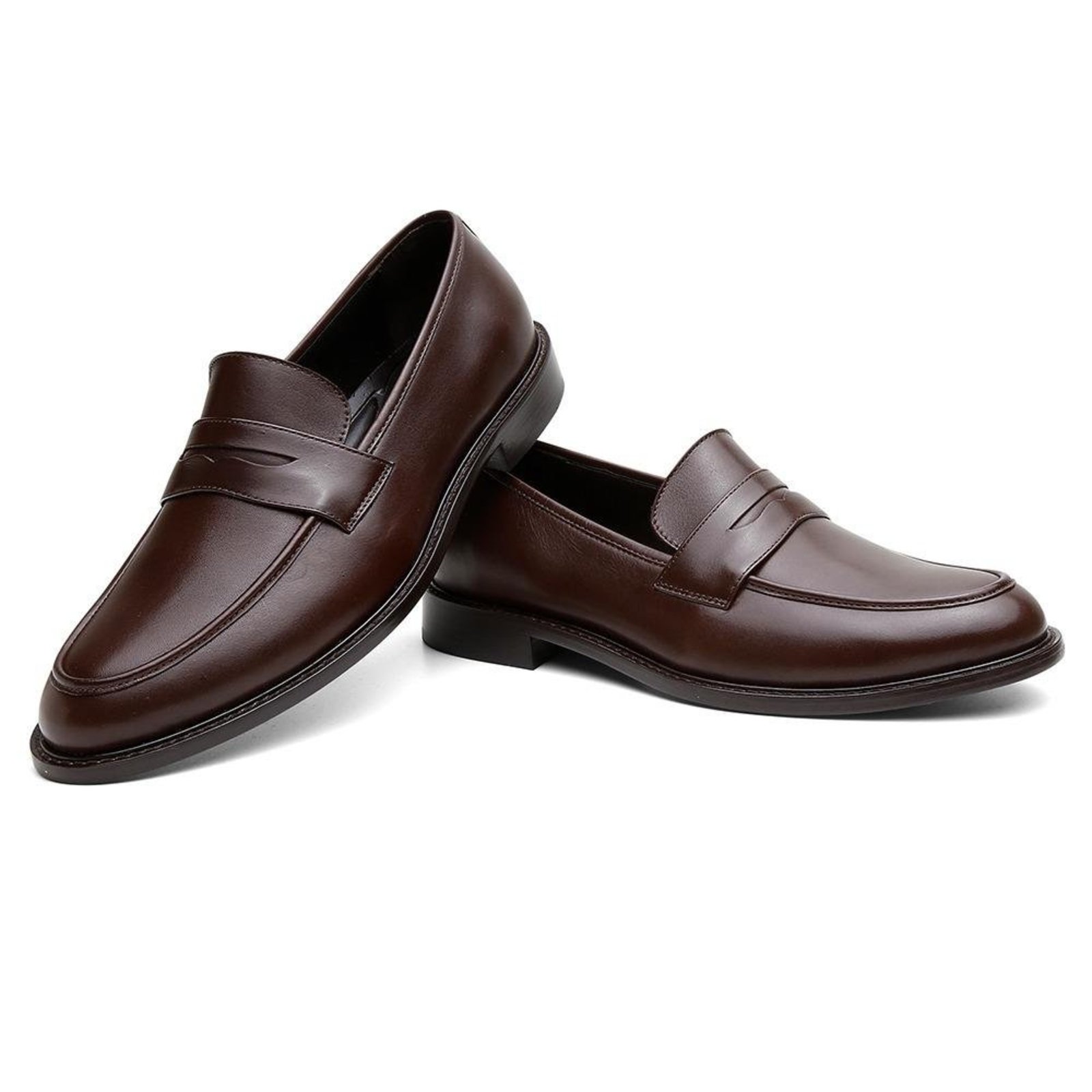 Mocassim Espanha Couro Masculino Grade Grande Café 45 Café