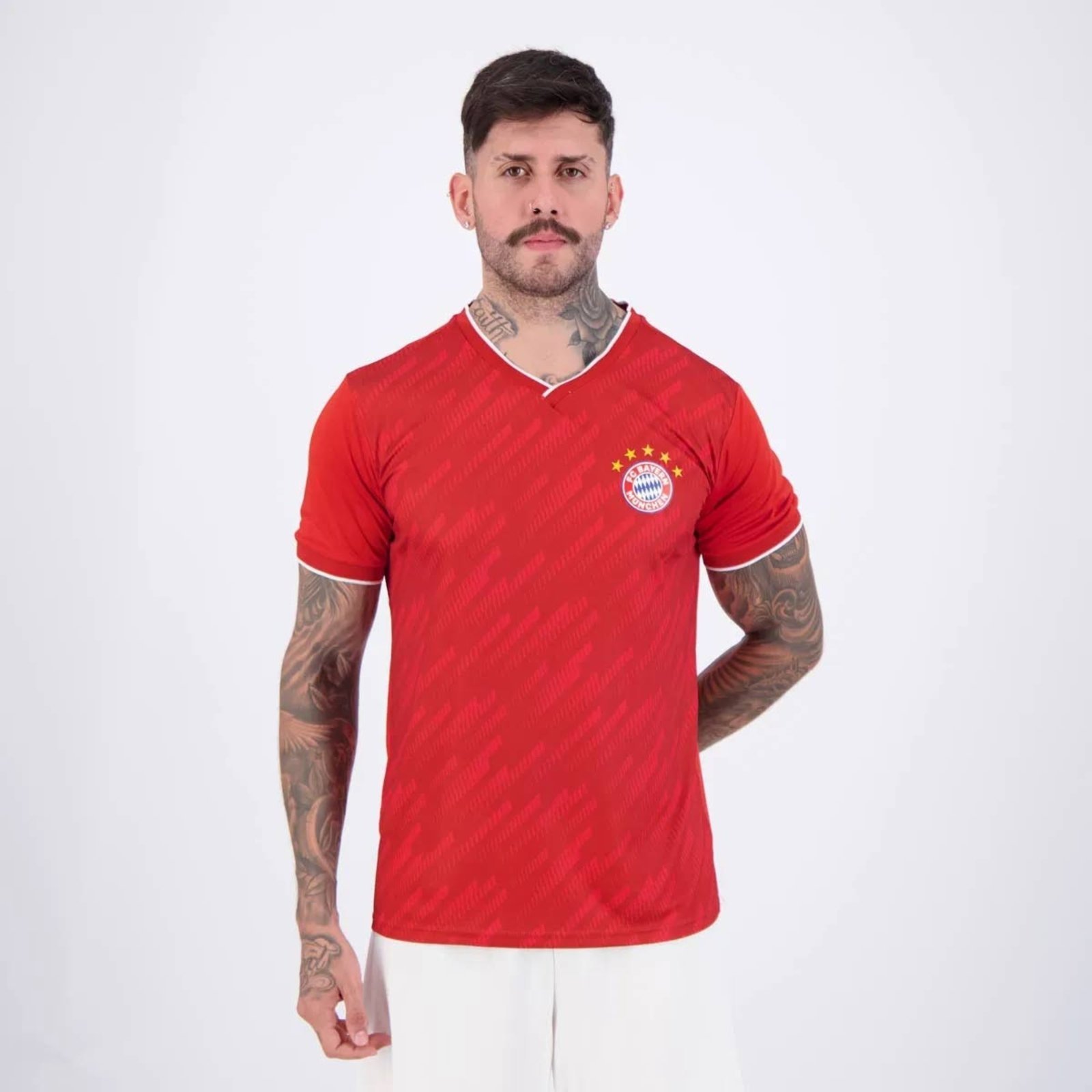 Vista 3 Camisa Bayern de Munique Line Vermelha 9 Harry Kane Balboa vermelho Balboa vermelho