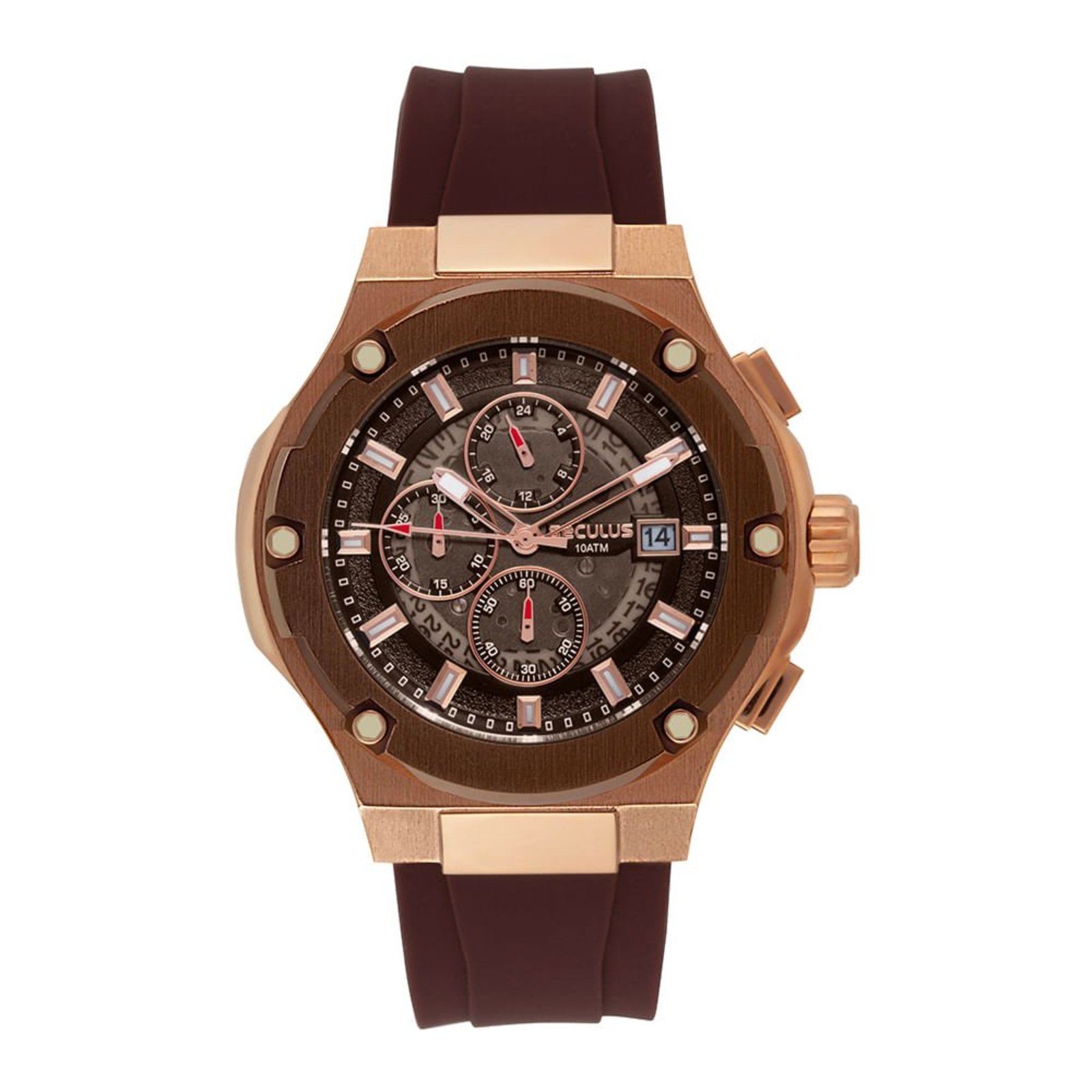 Relógio Seculus Masculino Cronógrafo Marron Seculus