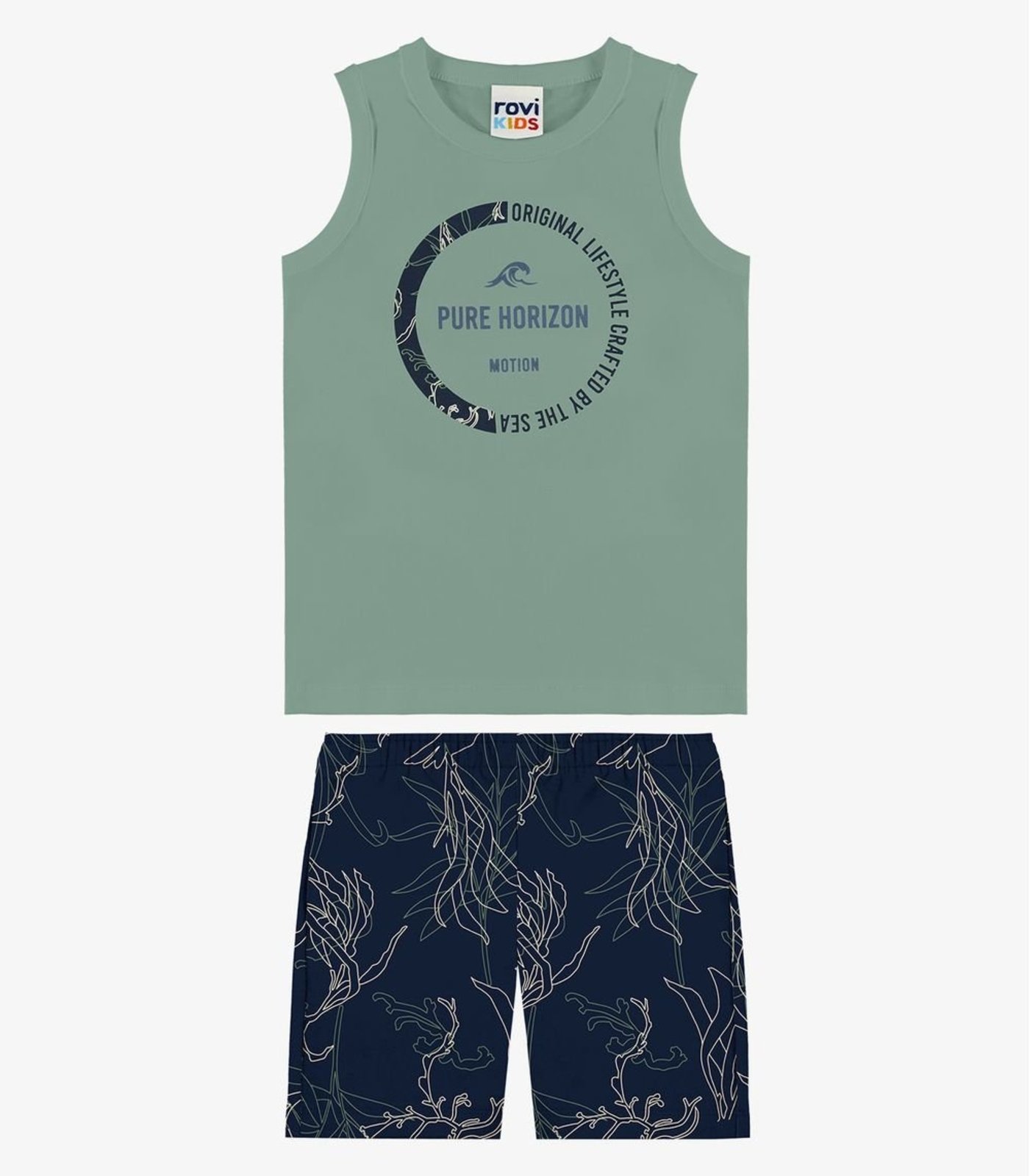 Infantil - Conjunto Machão Com Bermuda Rovi Verde