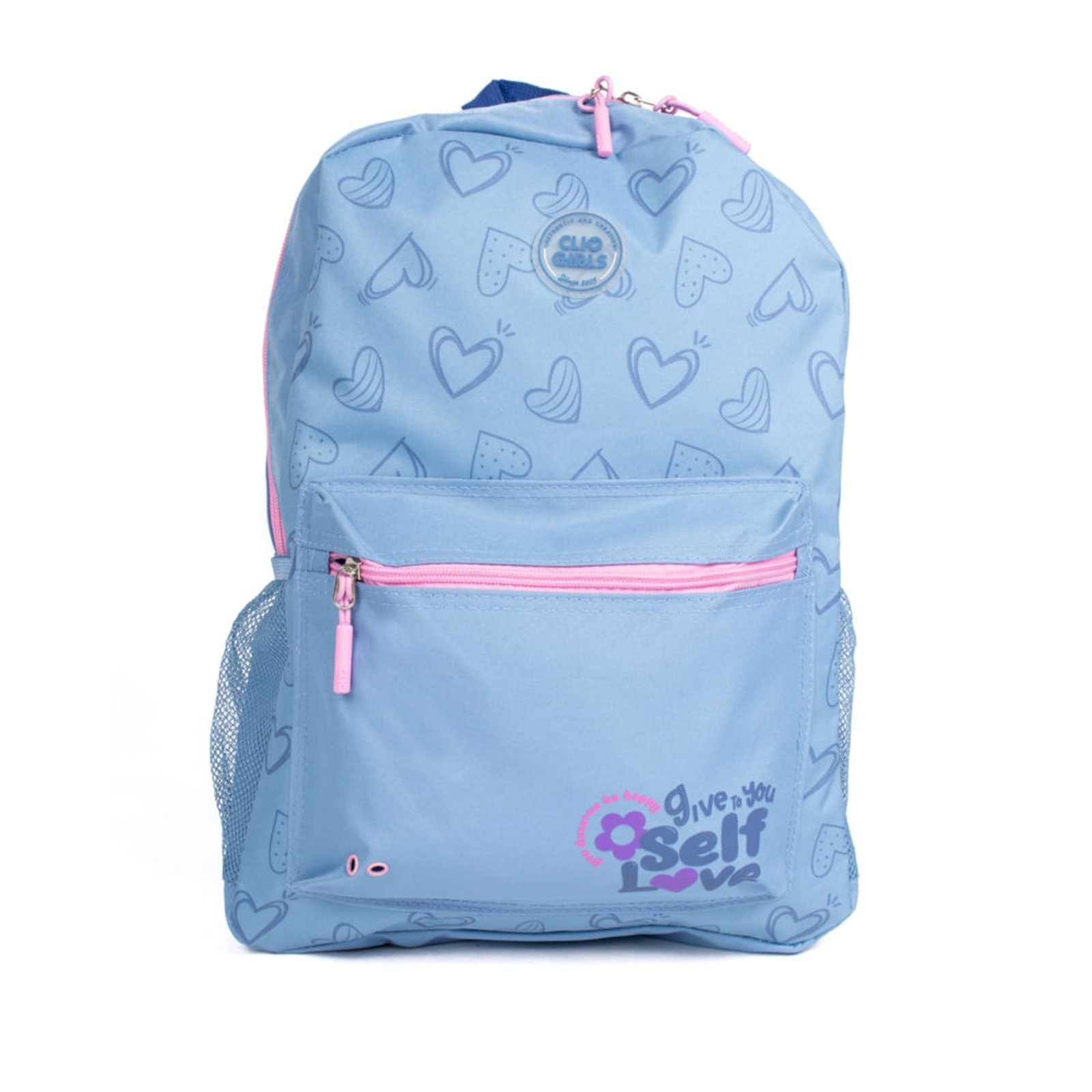 Infantil – Mochila Feminina Clio Style Self Love Azul Claro/Rosa