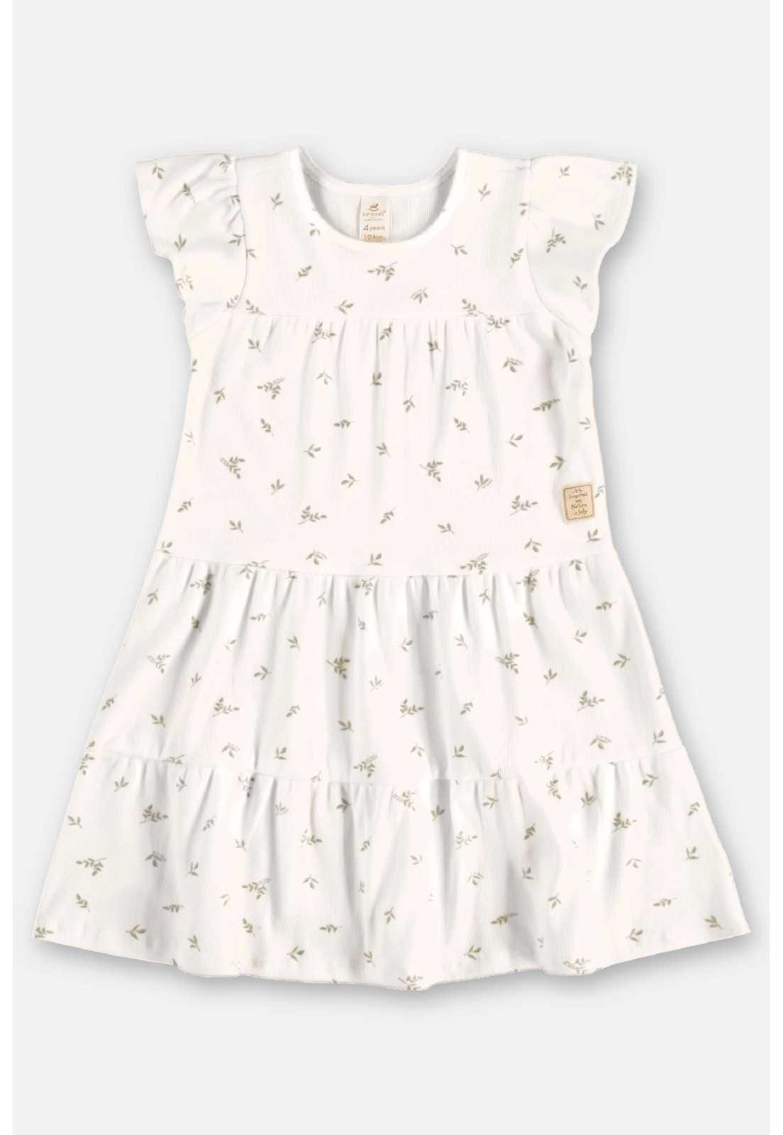 Vista 2 Infantil - Vestido Ribana Sustentável Up Baby branco Up Baby branco