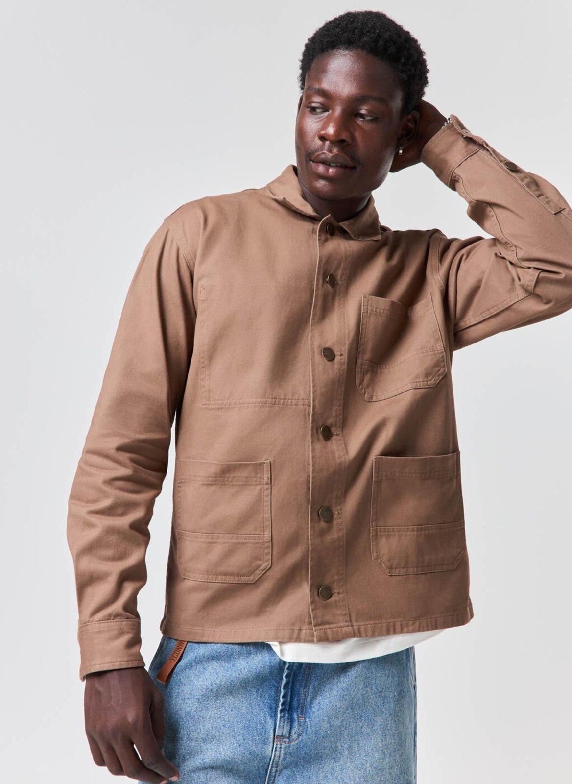 Jaqueta Estilo Camisa Sarja Bolsos