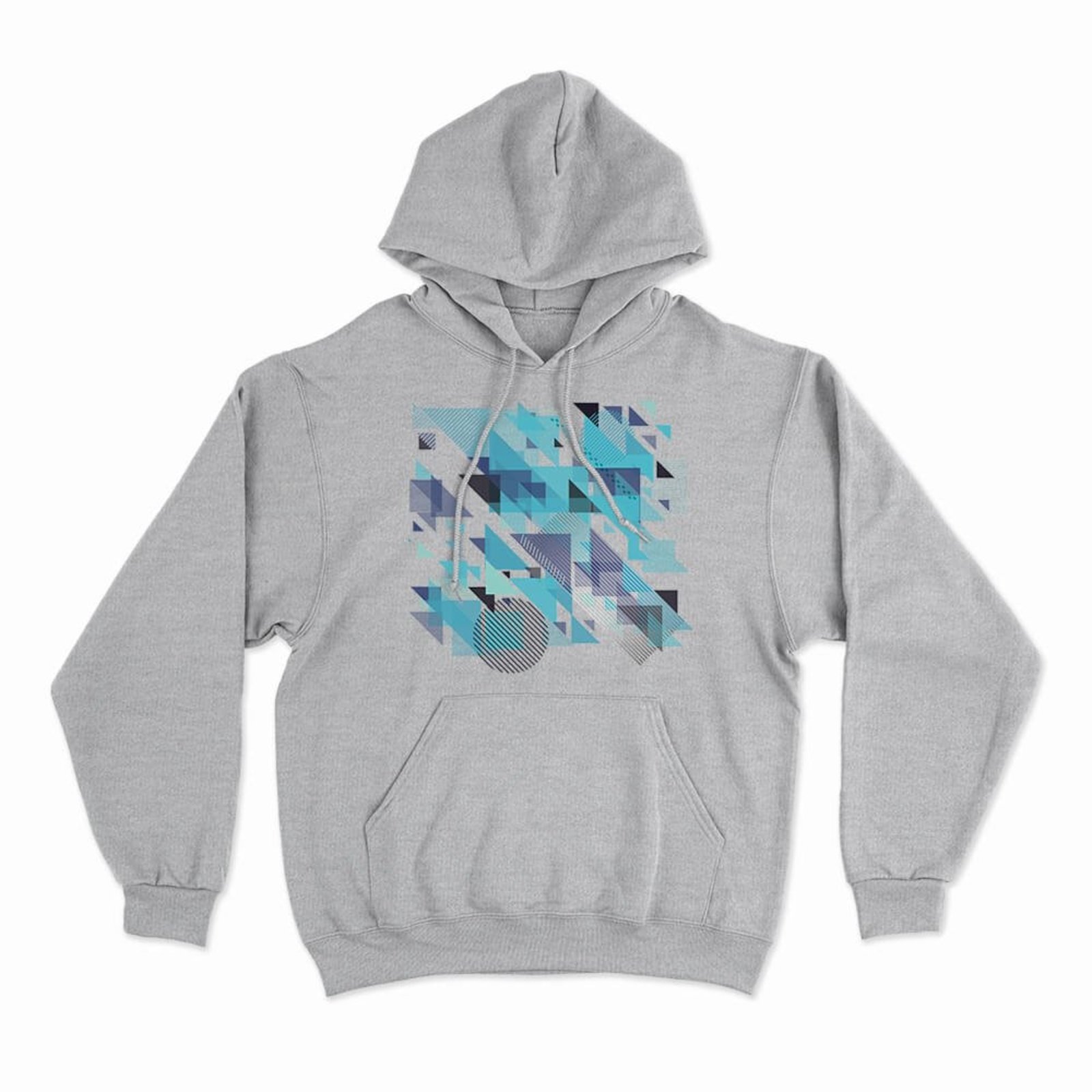 Moletom Com Capuz Fragmented Square - Mescla Cinza - Casual - Studio Geek