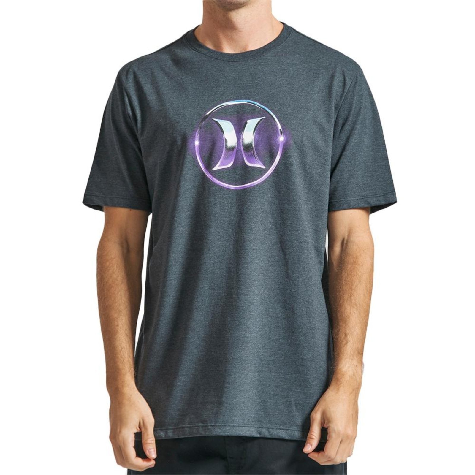 Camiseta Hurley Chrome Icon SM24 Masculina Mescla Preto