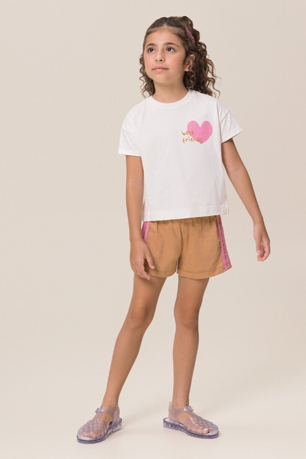 Infantil - Conjunto Bugbee Blusa e Shorts Meia Malha