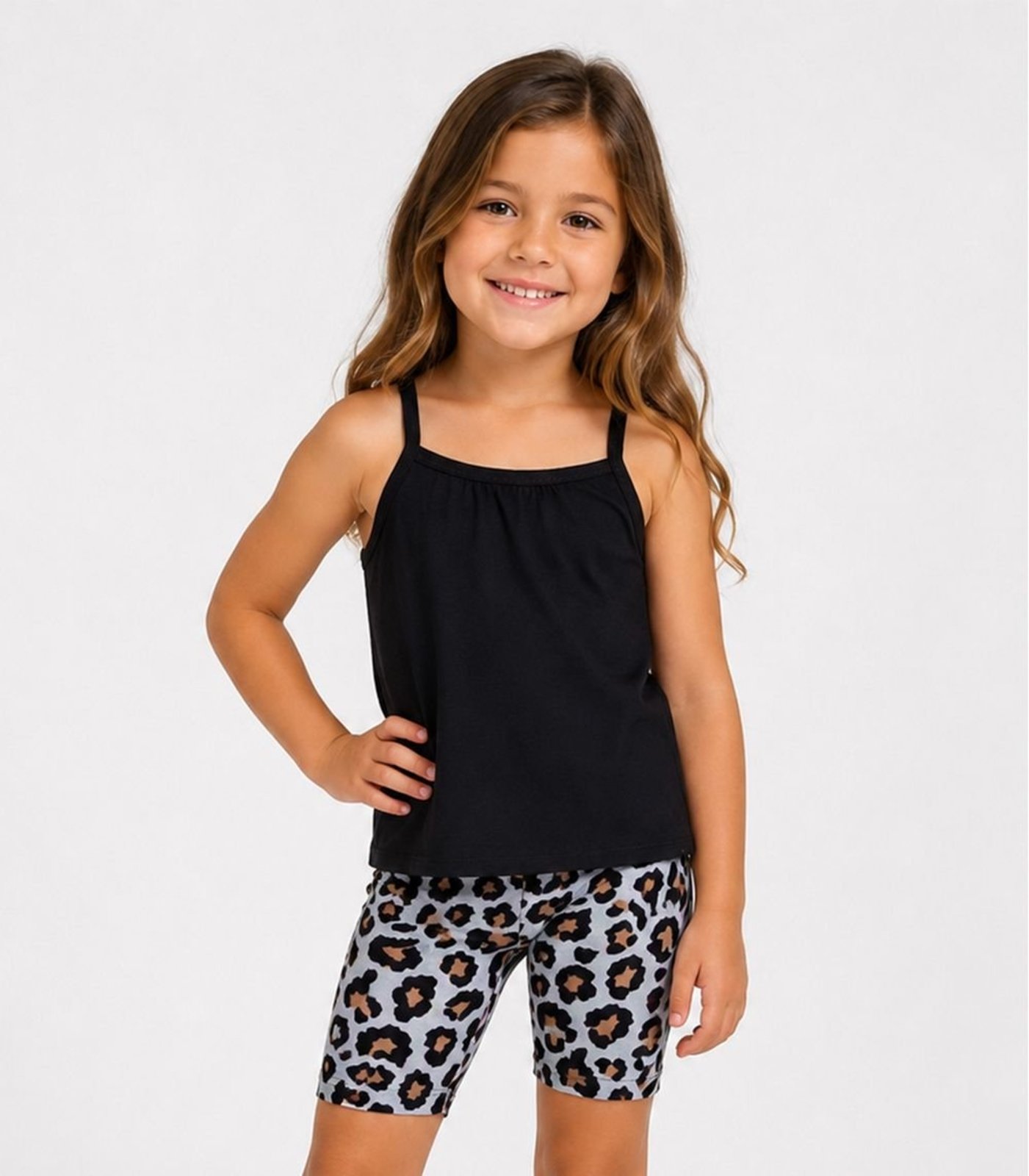 Infantil - Conjunto Blusa de Alça e Ciclista Select Preto