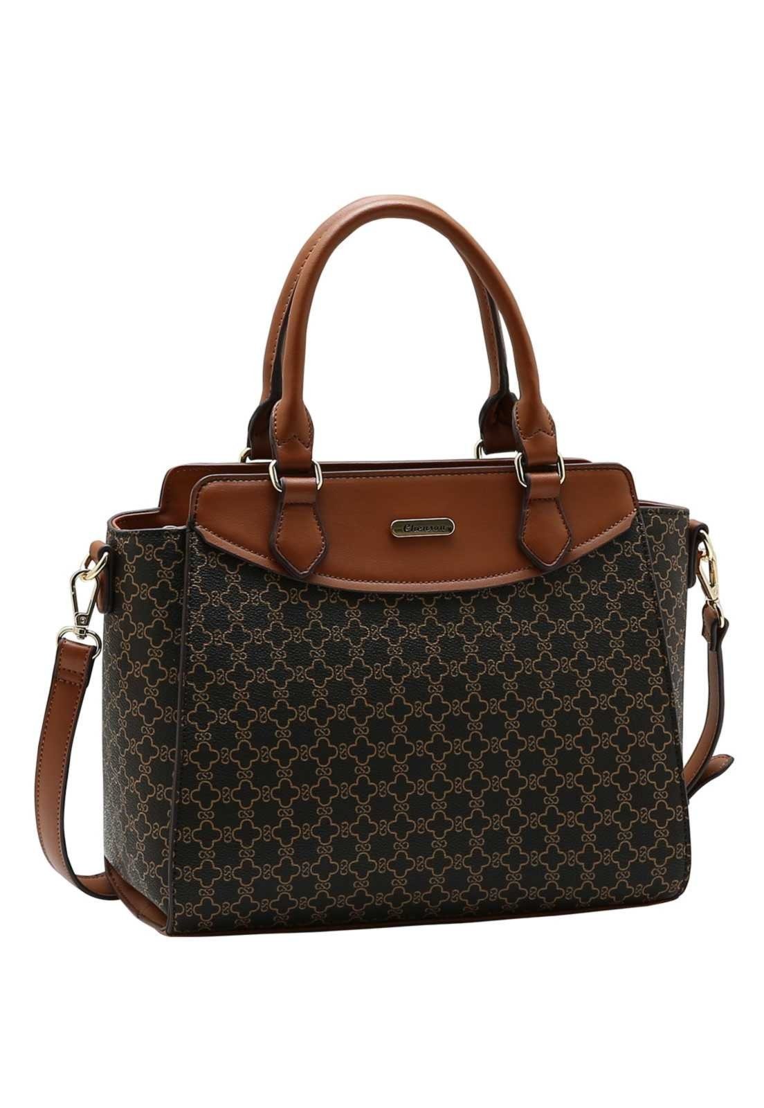Bolsa Feminina Chenson Mão New Elemento Gráfico 3485889 Café