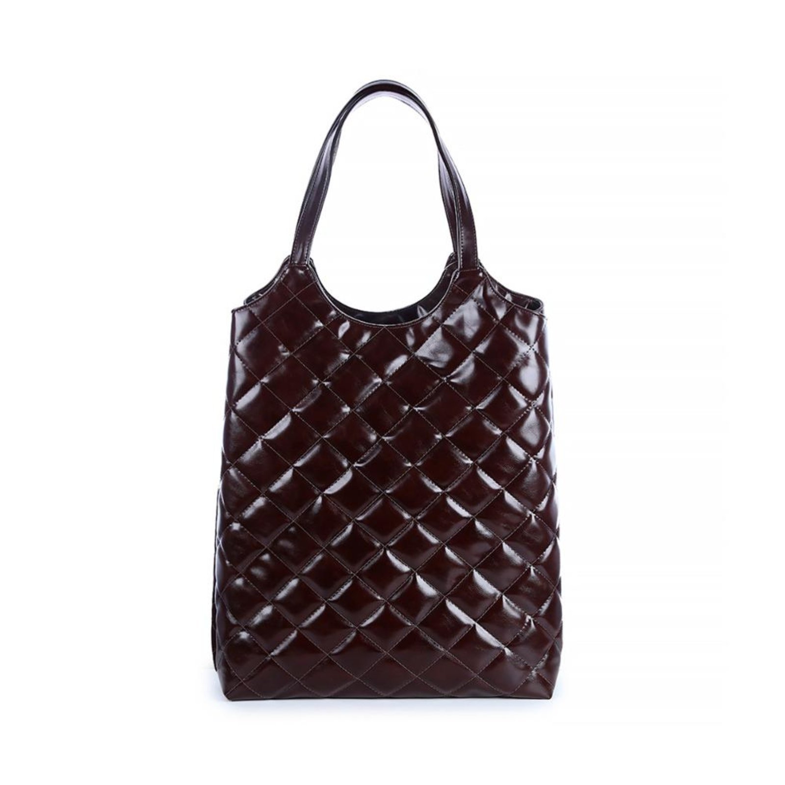 Bolsa Saco Grande 2 em 1 Matelassê Mannu Marrom Marrom
