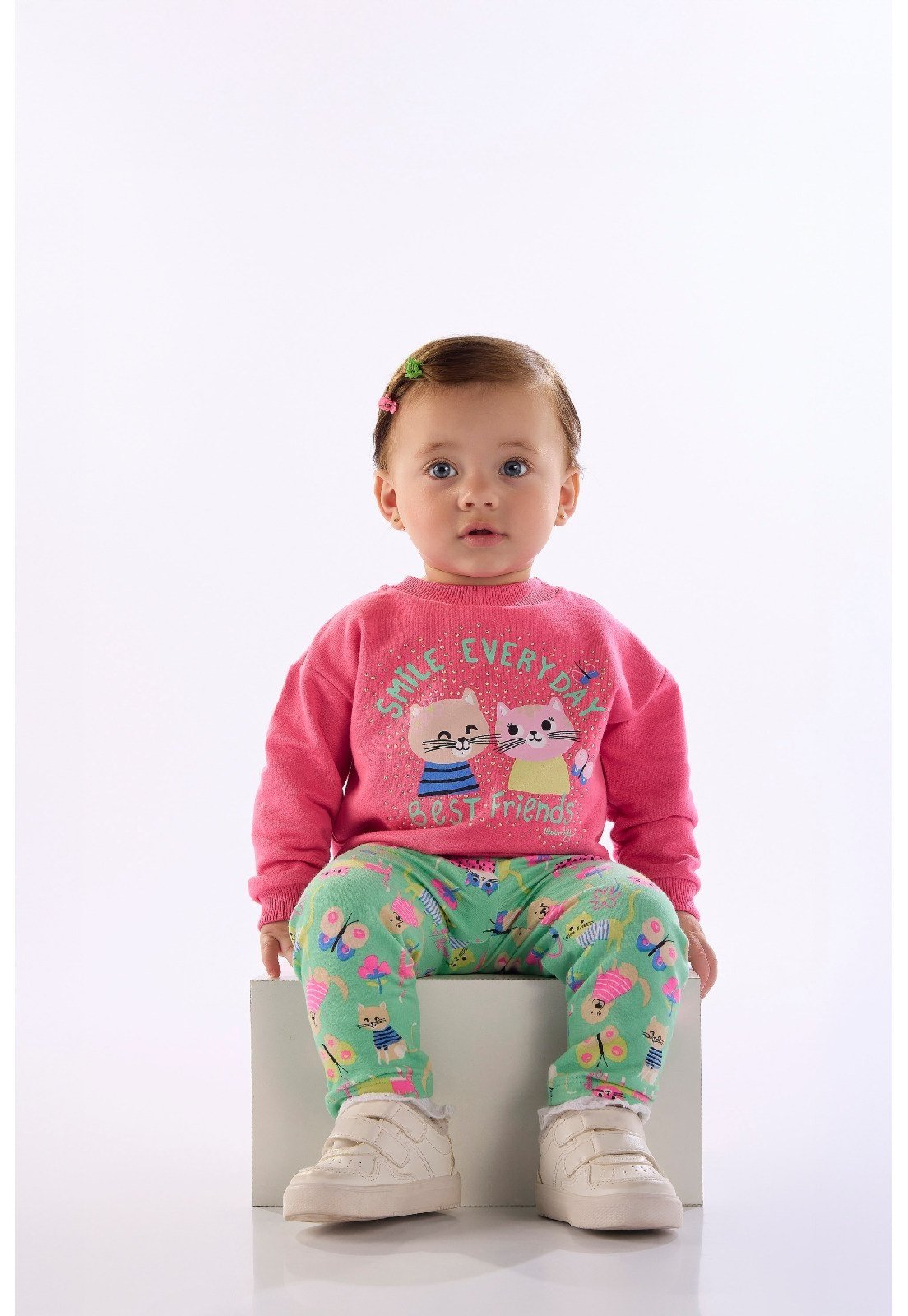 Infantil - Conjunto Inverno Blusão Legging Quimby Rosa
