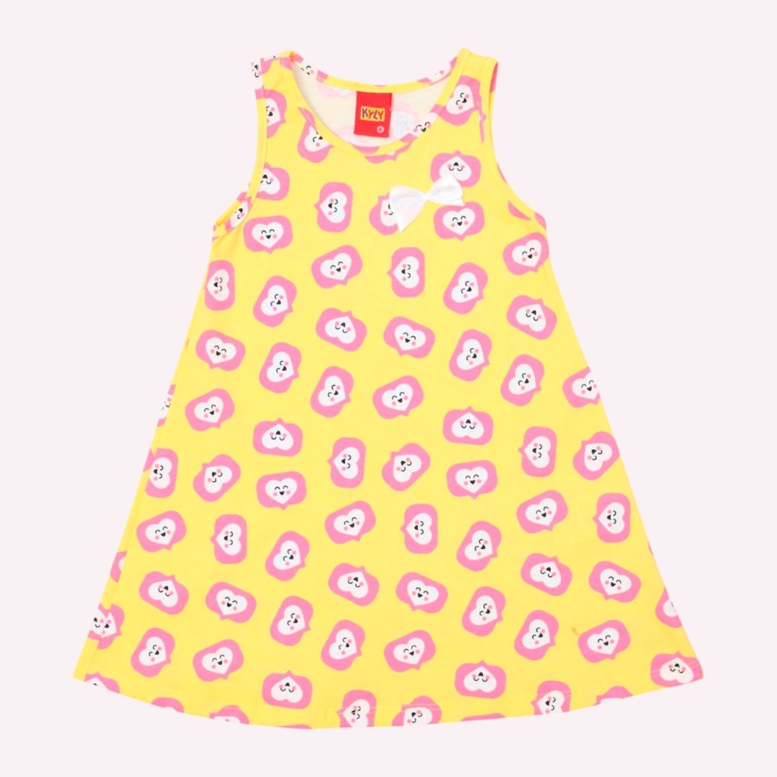 Vista 3 Infantil - Vestido Menina Evasê Kyly amarelo Kyly amarelo