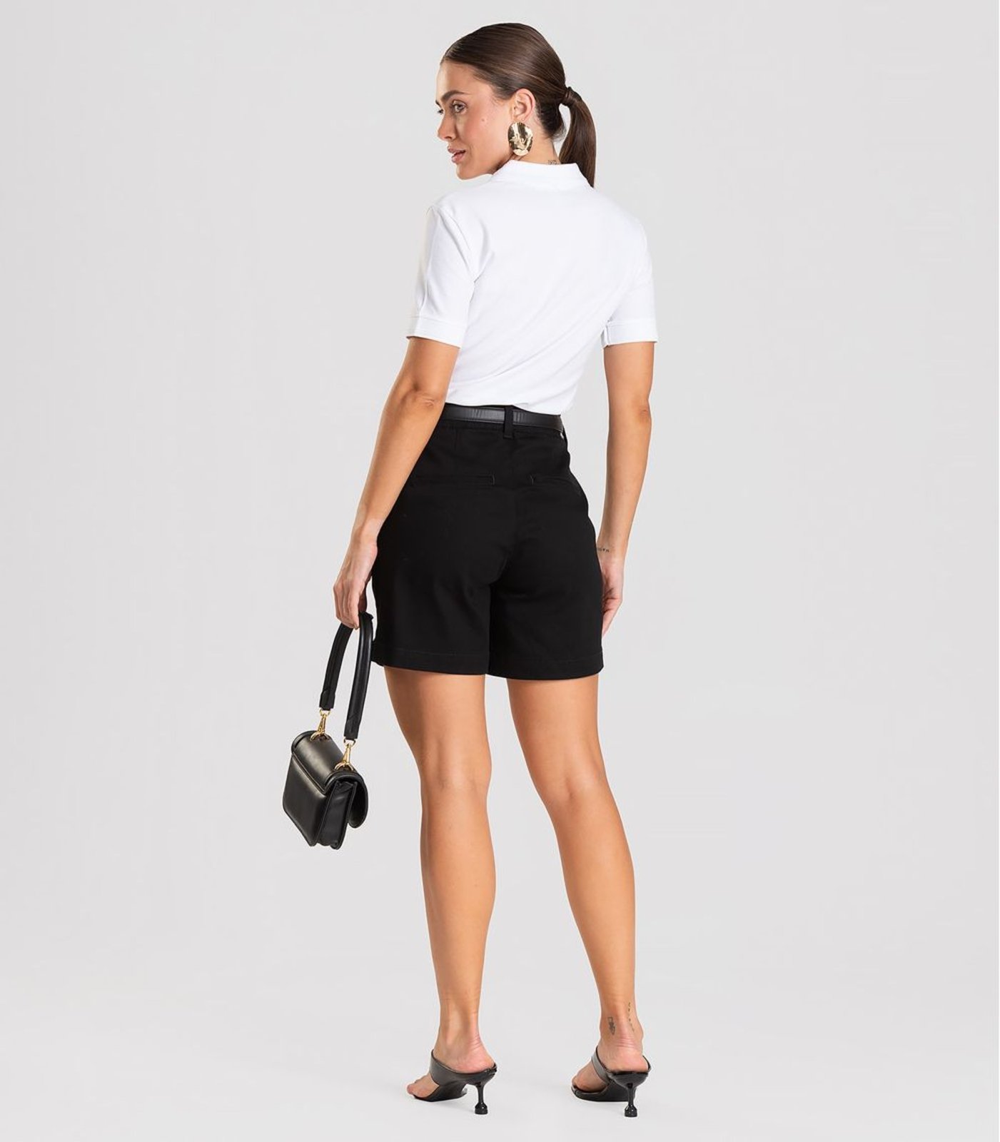 Vista 3 Polo Feminina Piquet Básica Dianna branco Dianna branco