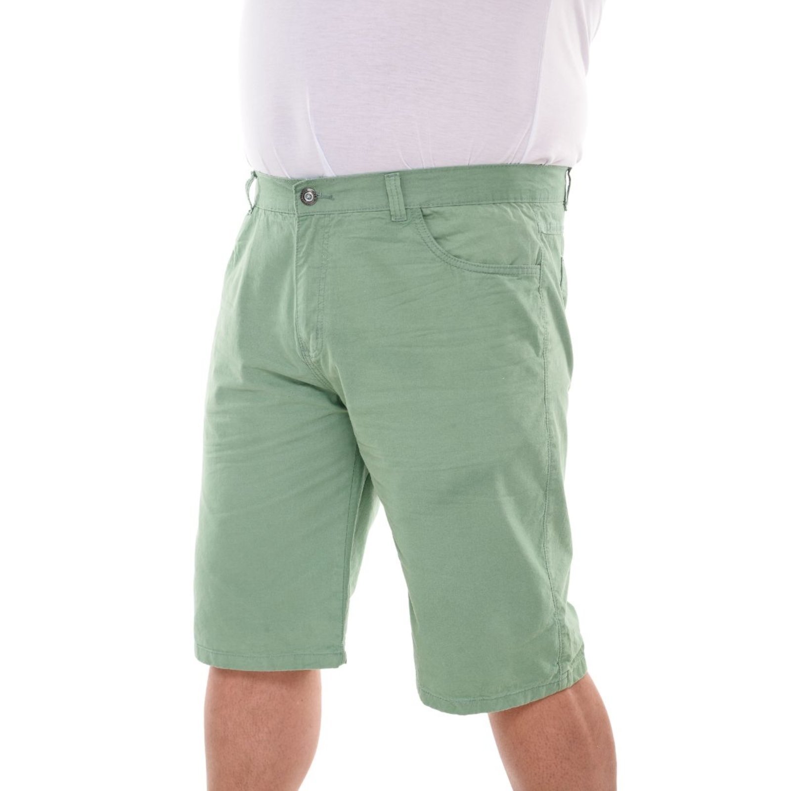 Bermuda Masculina Jeans Light Plus Size Verde Menta