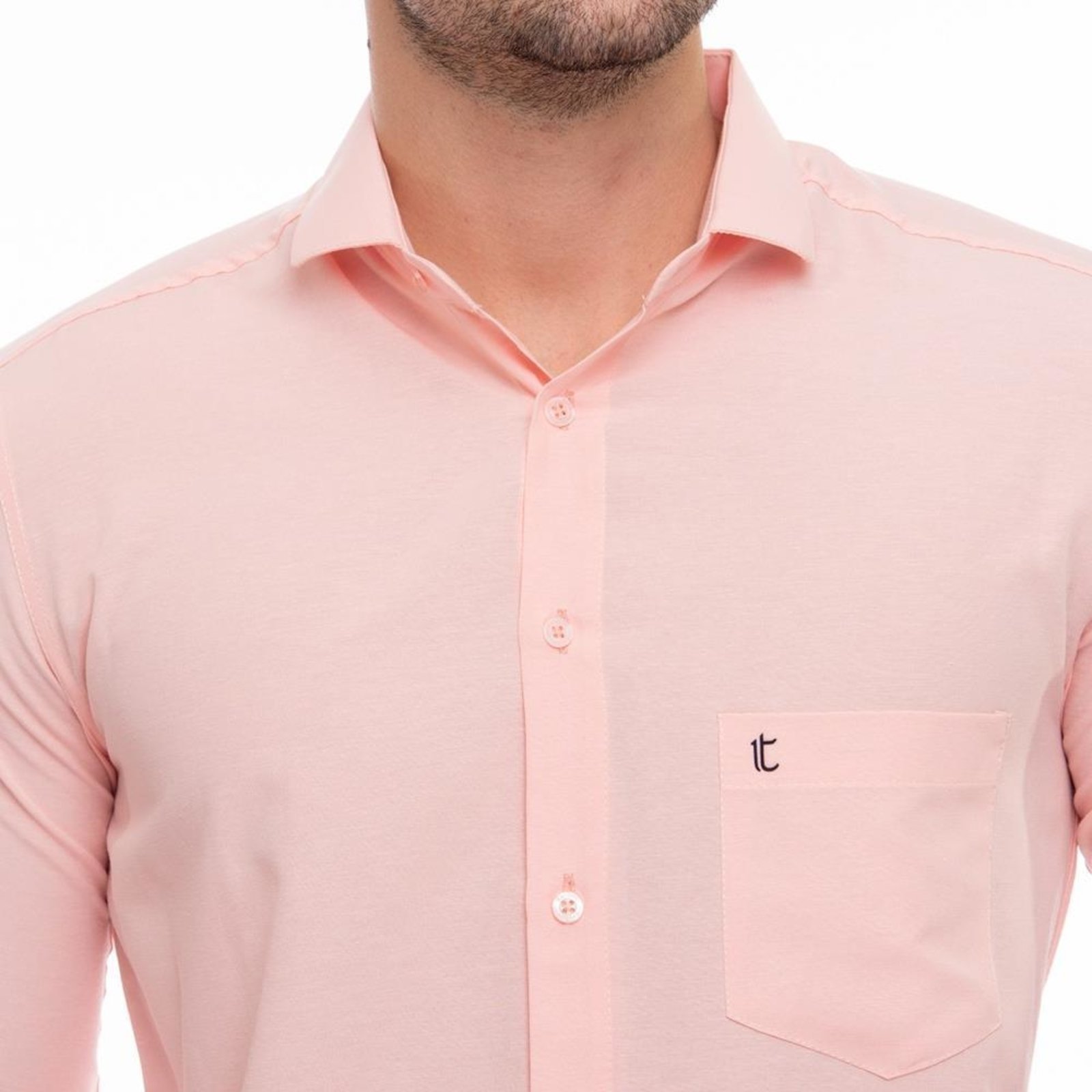 Vista 3 Camisa Social Masculina Slim Teodoro Manga Longa Elegante Cinza Verde Rosa TEODORO CAMISARIA rosa verde TEODORO CAMISARIA rosa verde