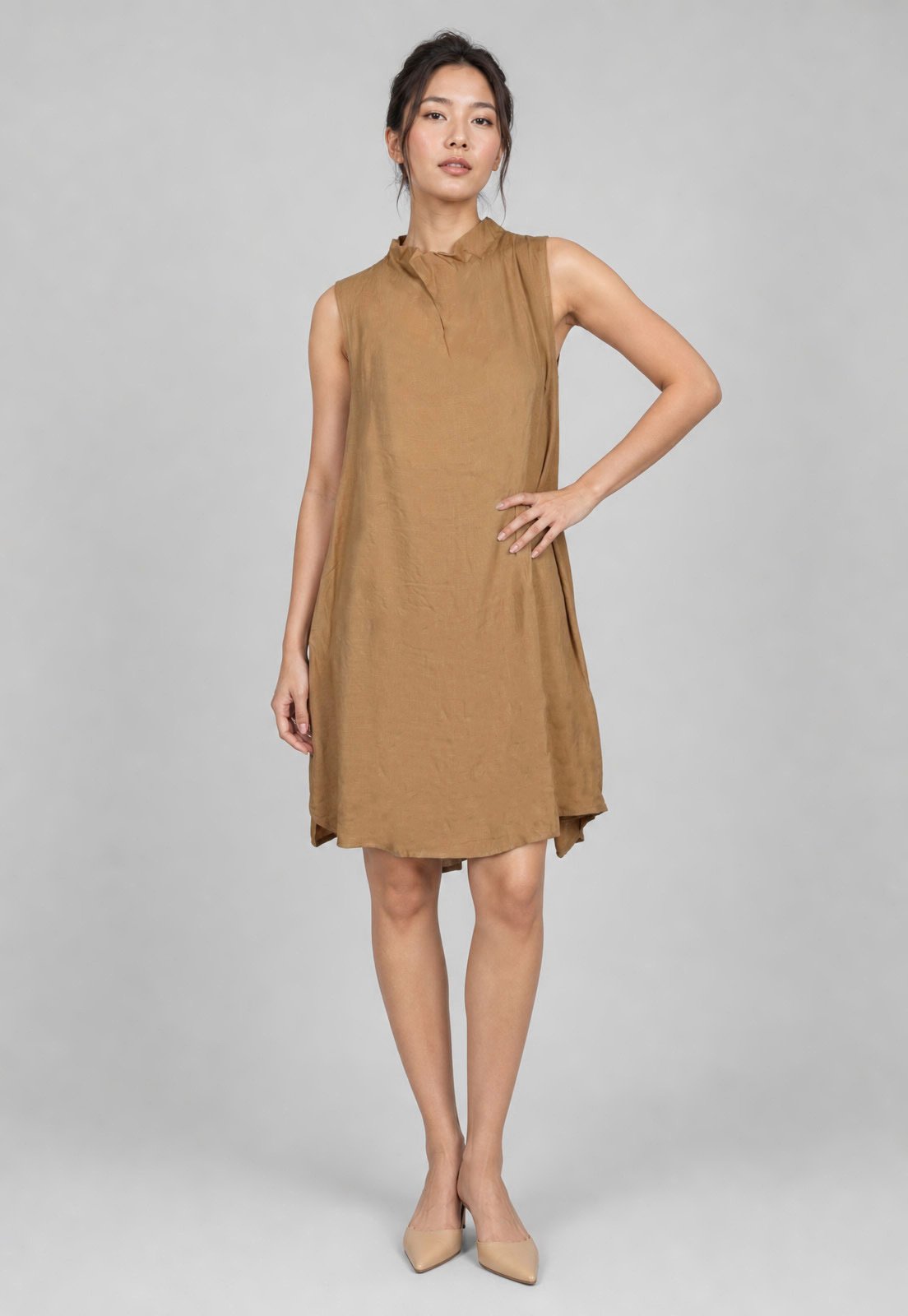 Vestido Lez a Lez Evasê Bege