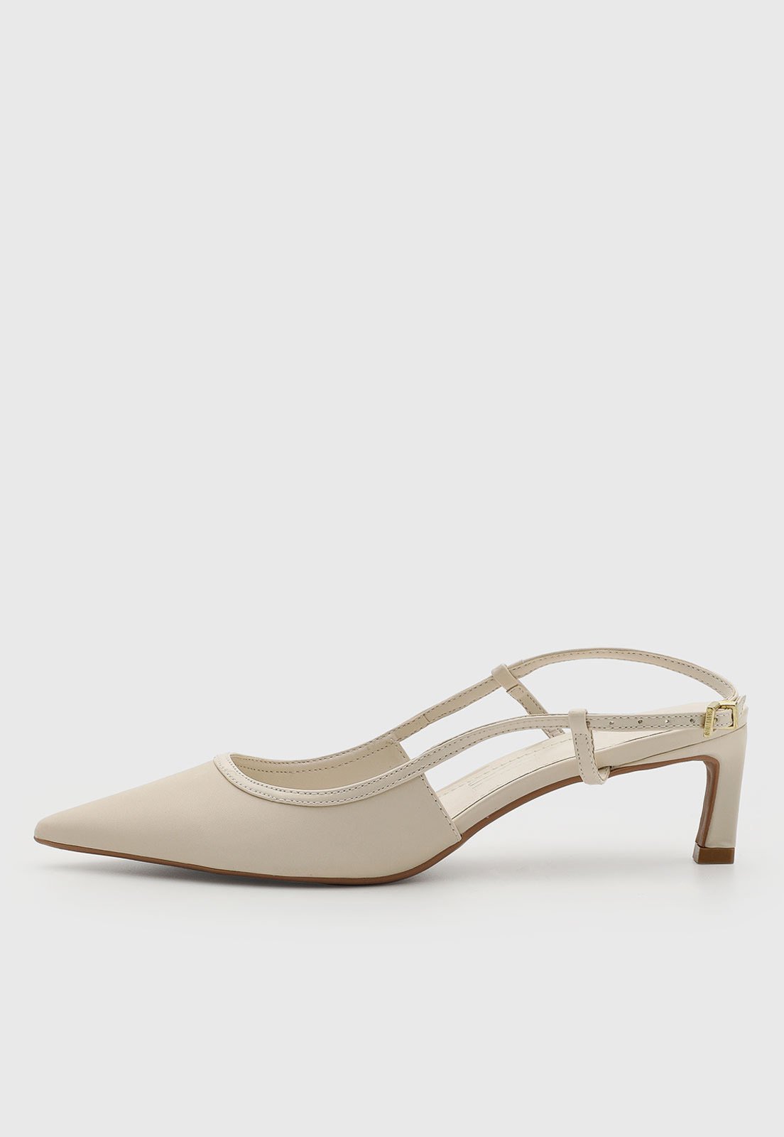 Scarpin Feminino Santa Lolla Bico Fino Salto Baixo Off-White