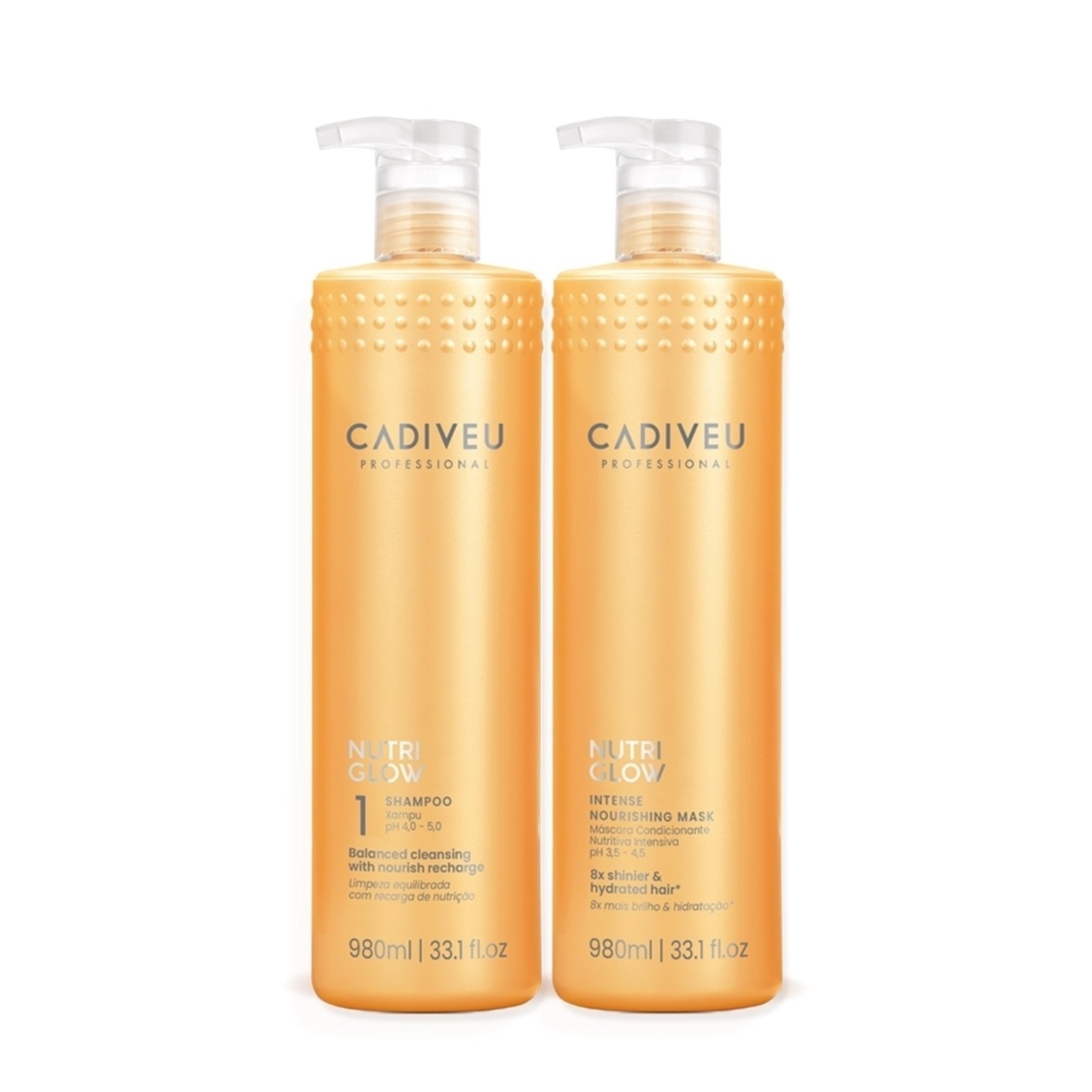 Kit Cadiveu Professional Nutri Glow Shampoo e Máscara Litro (2 produtos)