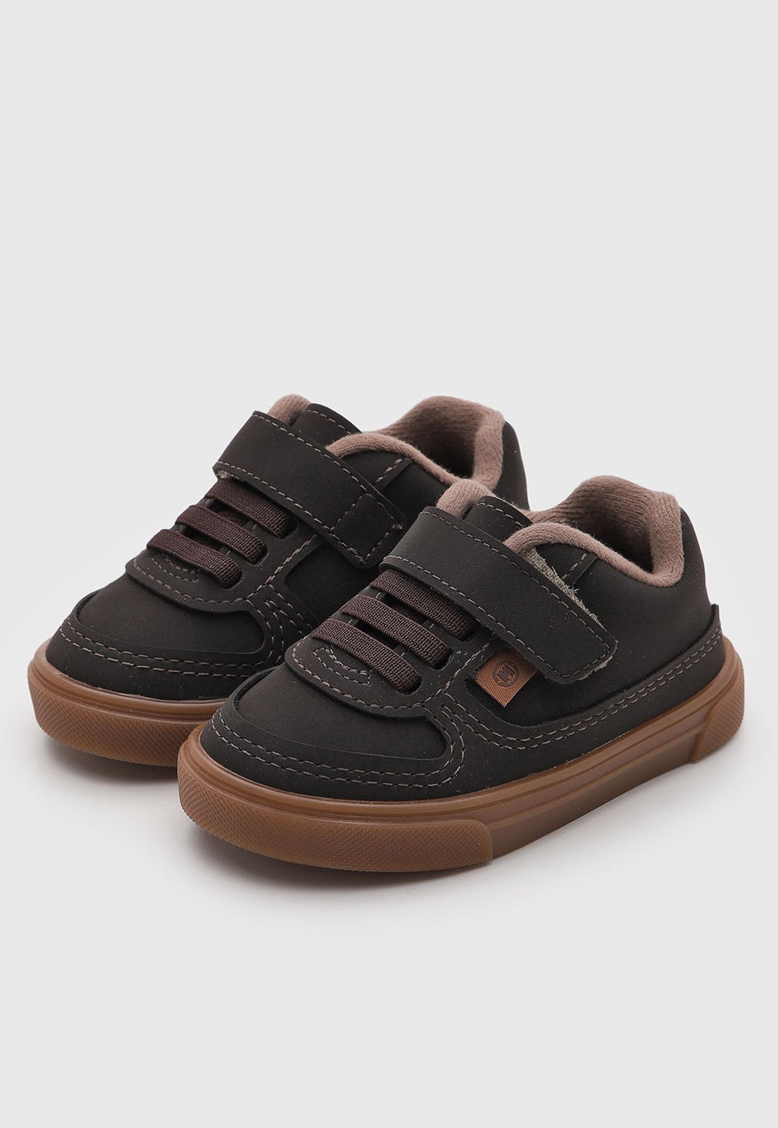 Infantil - Tênis Casual Molekinho Cano Baixo Fecho Prático Marrom