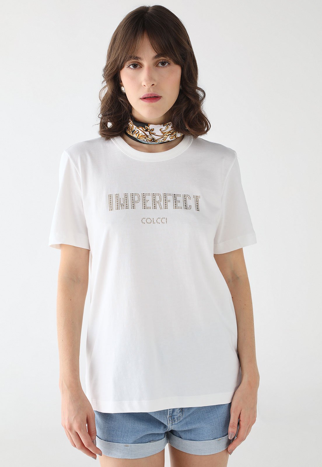 Camiseta Feminina Colcci Imperfect Branca