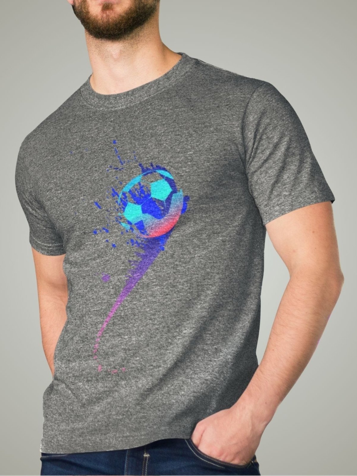 Camiseta Masculina GuGi Futebol Bola No Peito Chumbo