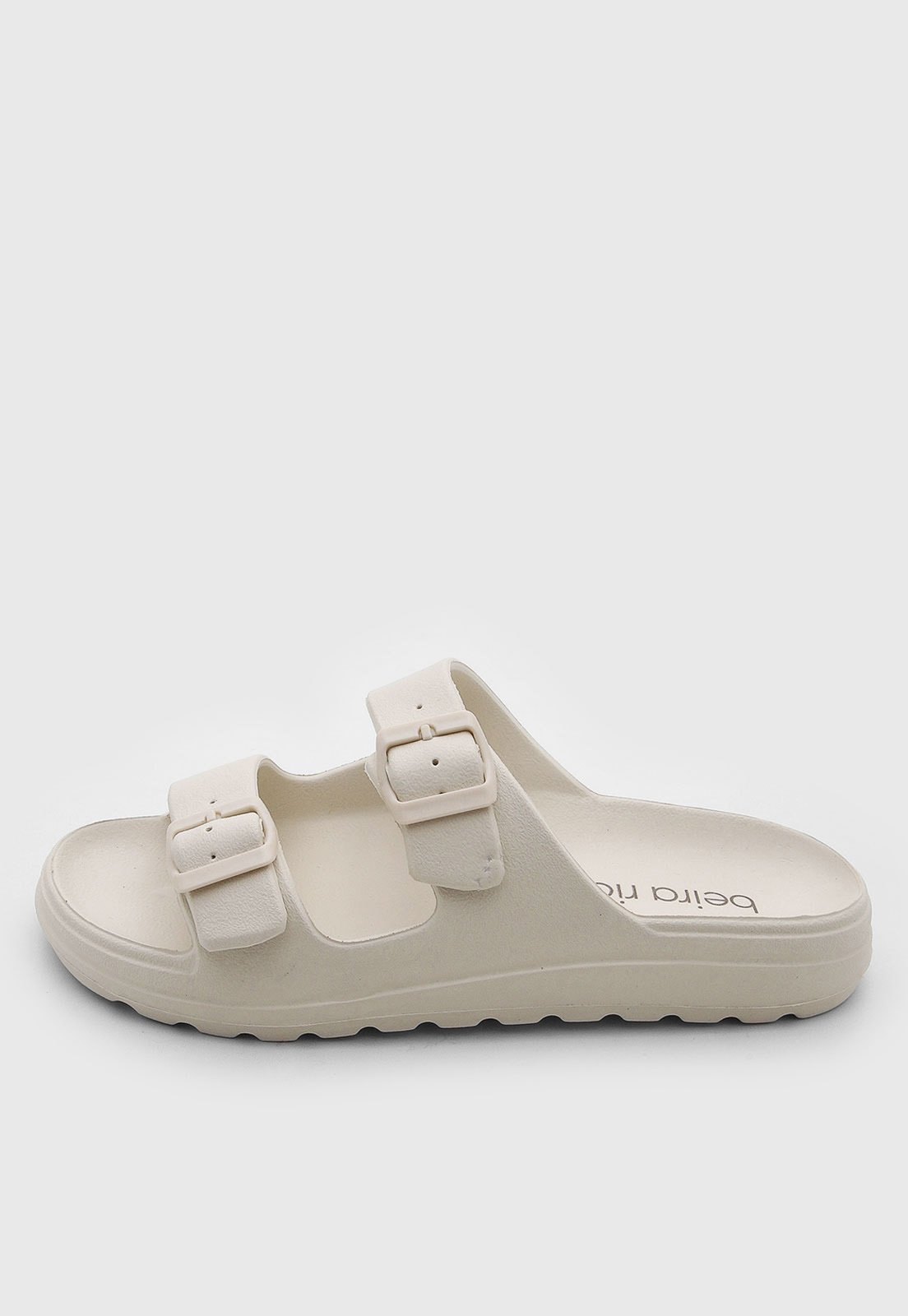Chinelo Feminino Slide Beira Rio Fivelas Off-White