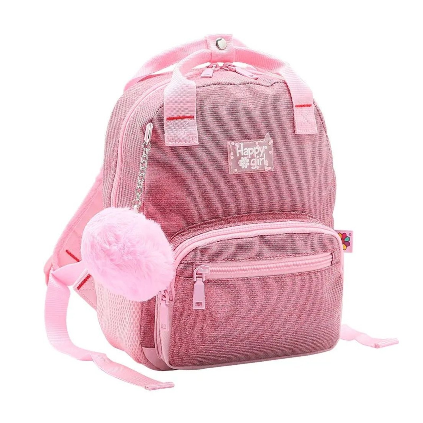 Mochila Escolar Brilho Pompom Leve Chenson