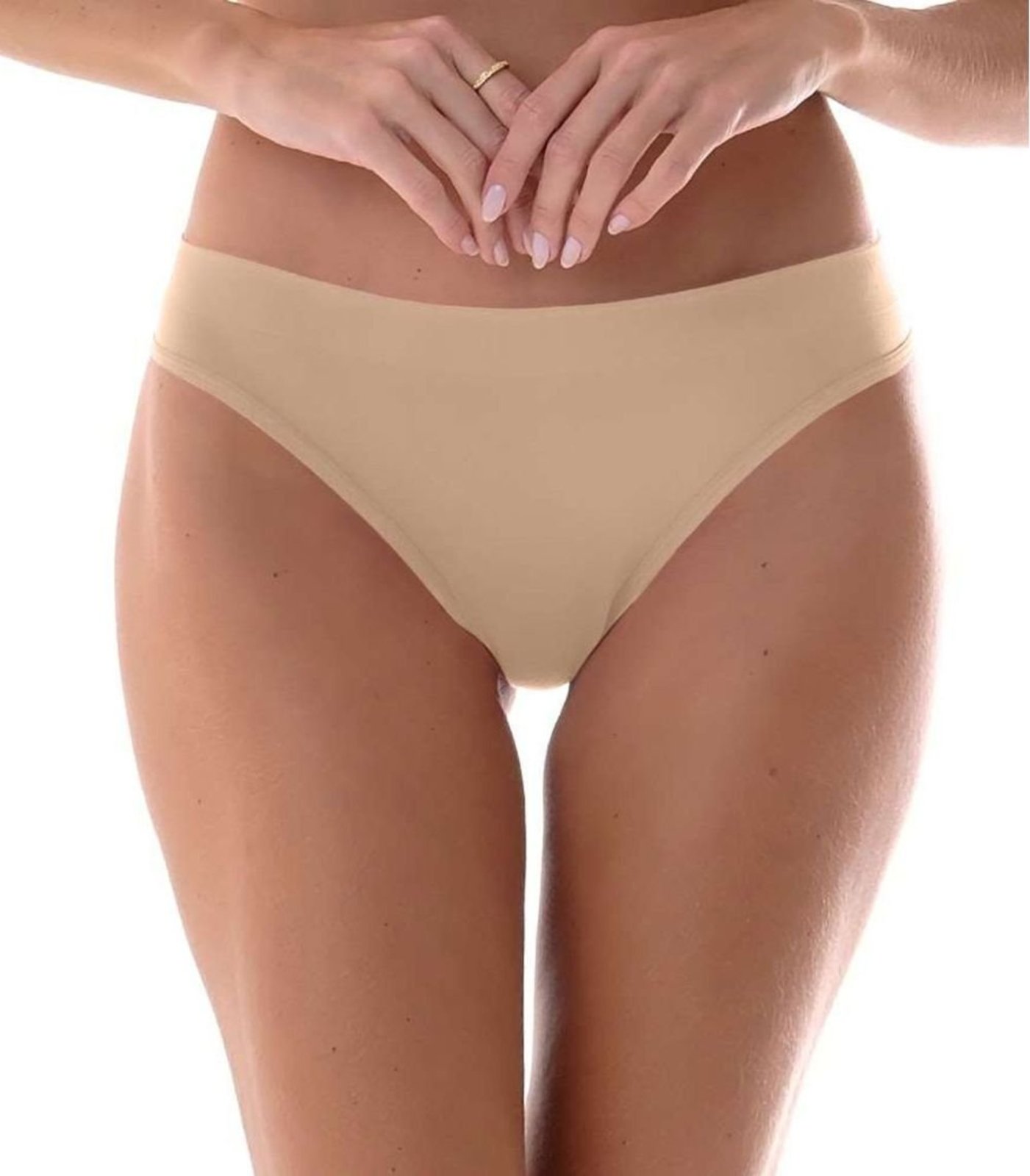 Calcinha Tanga Sem Costura Zee Rucci Bege
