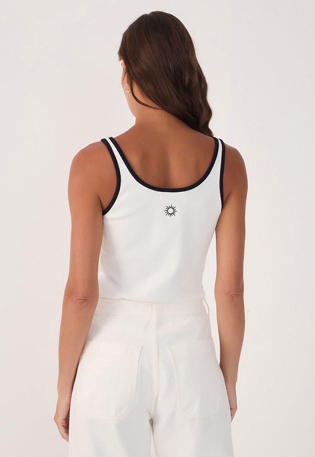 Regata Canelada Dress To Ajustada Viés Off-White