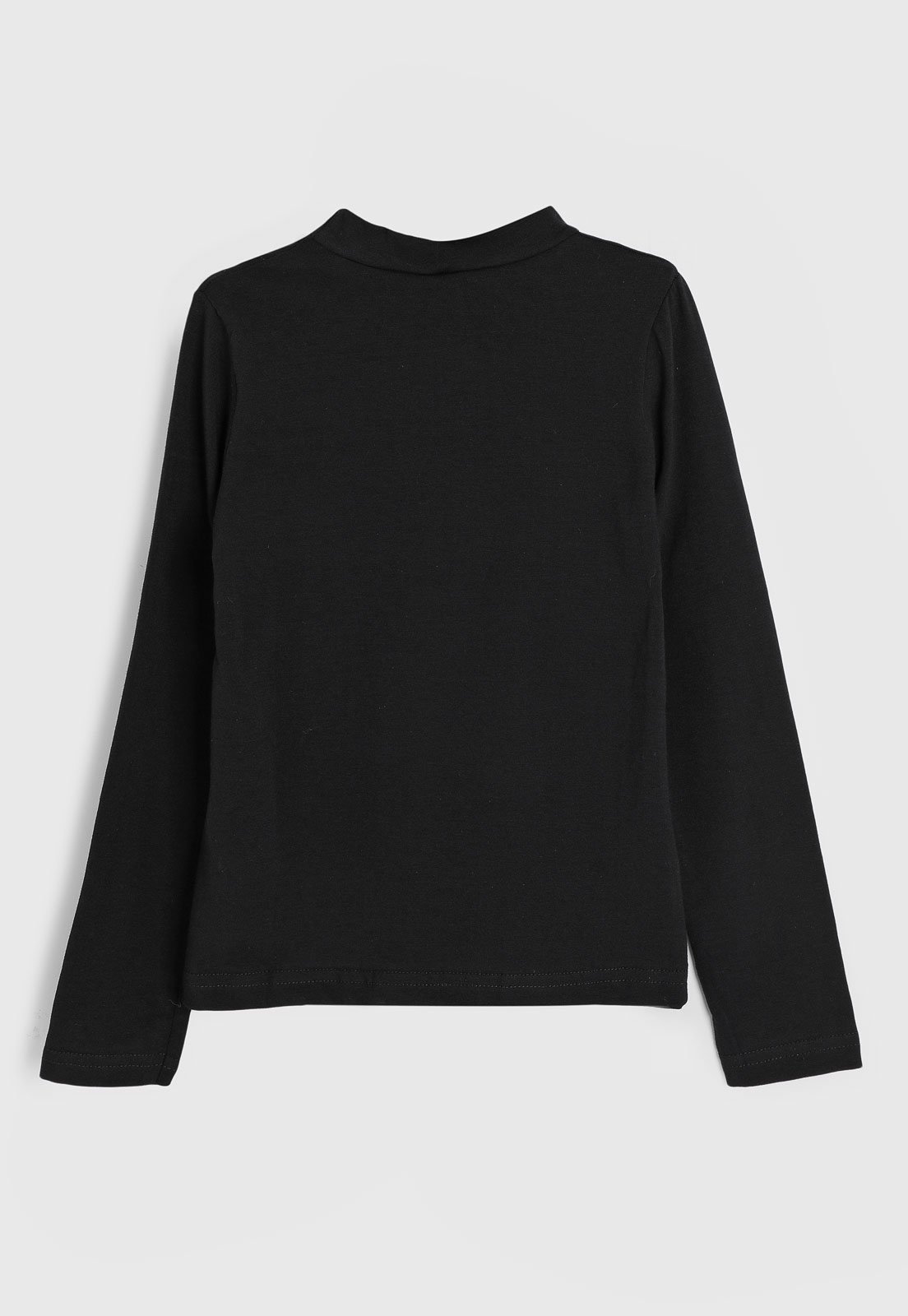 Vista 3 Infantil - Blusa Kamylus Logo Preta preto Kamylus preto