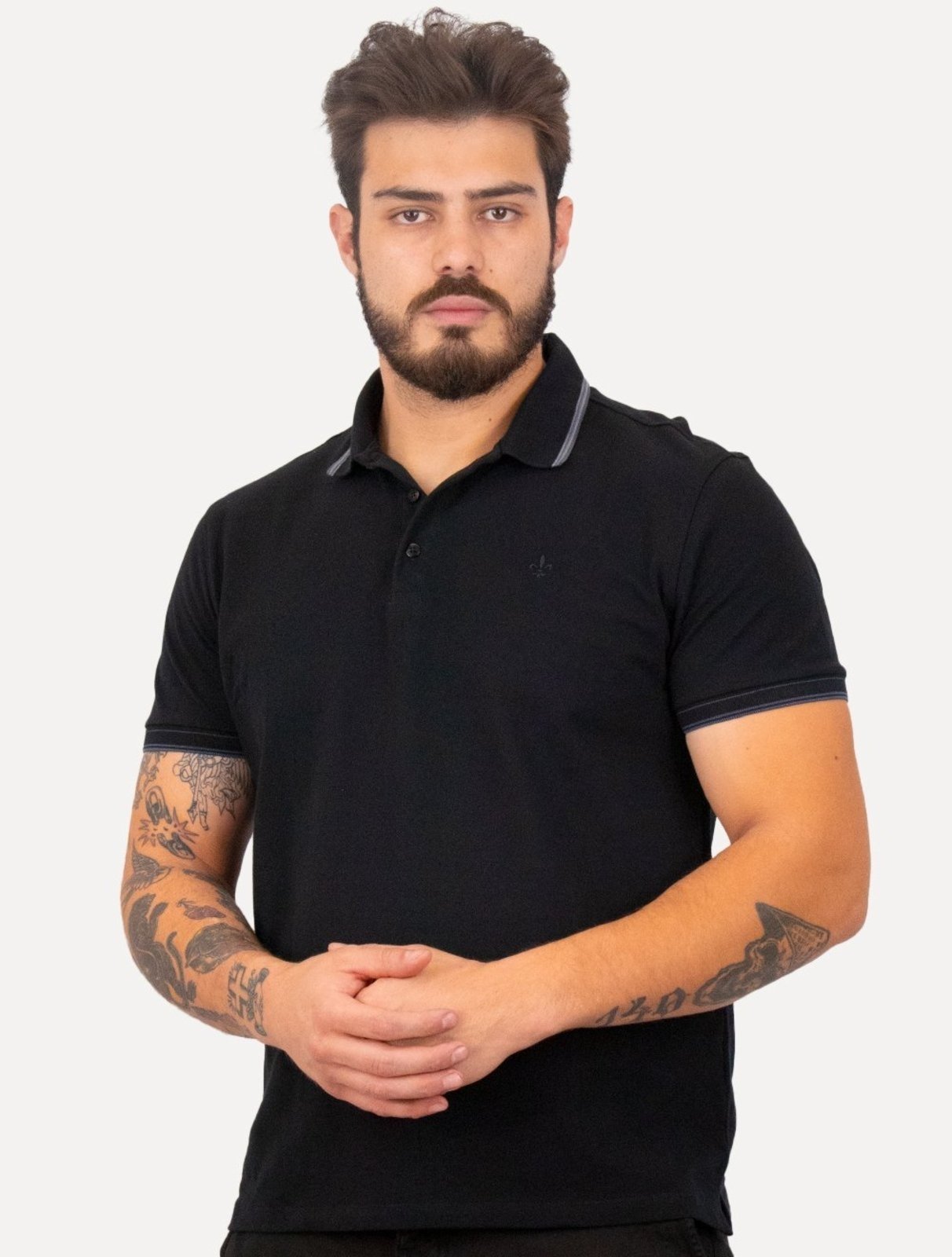 Polo Dudalina Masculina Piquet Gola Frisos Degrade