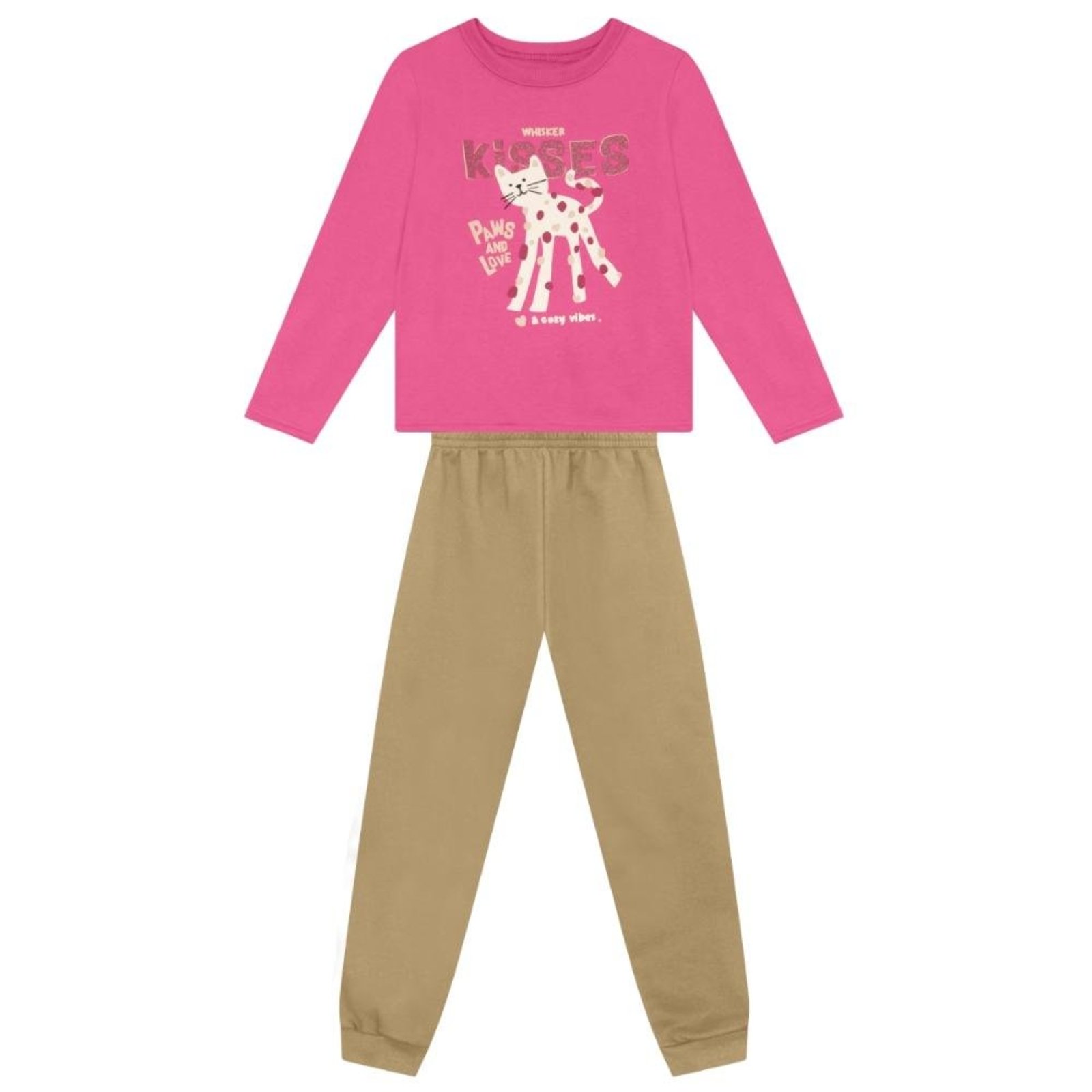Infantil - Conjunto menina de gatinho em glitter Brandili