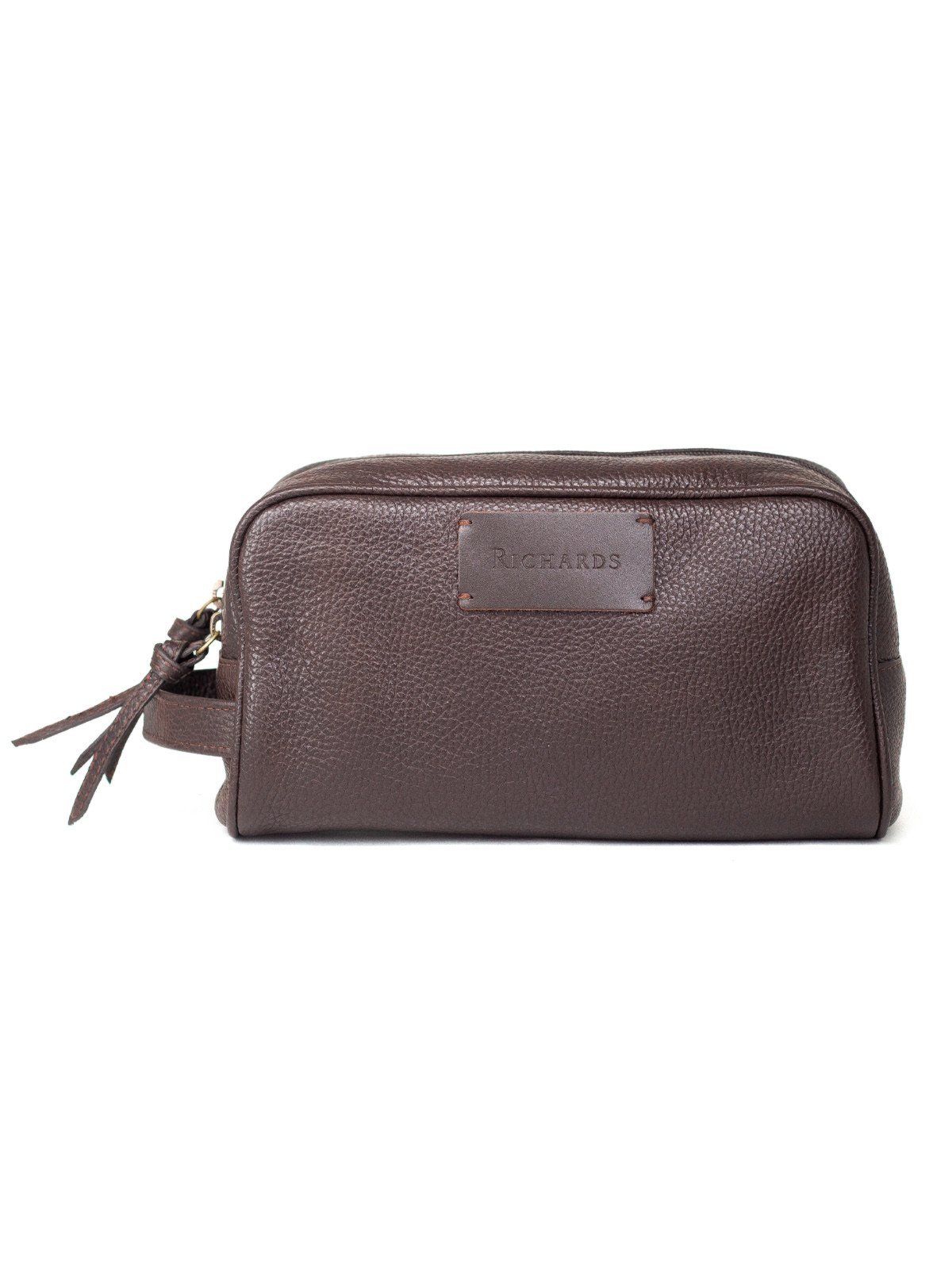 Necessaire Masculina Richards RCH Gael Couro Para Viagem Organizador Marrom Café