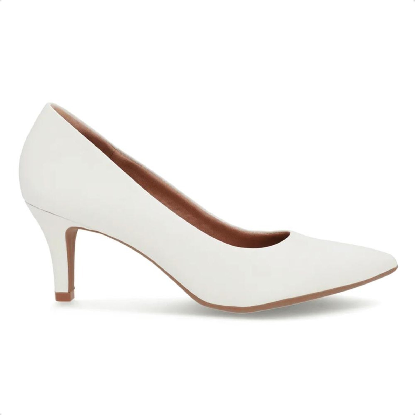 Scarpin Usaflex Feminino Casual Salto Fino Z7601 Branco