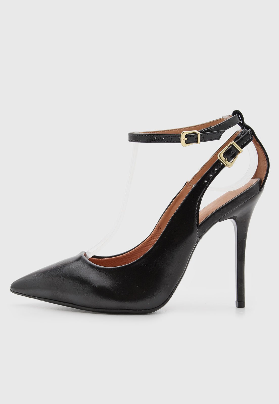 Scarpin Vizzano Salto Alto Bico Fino Preto